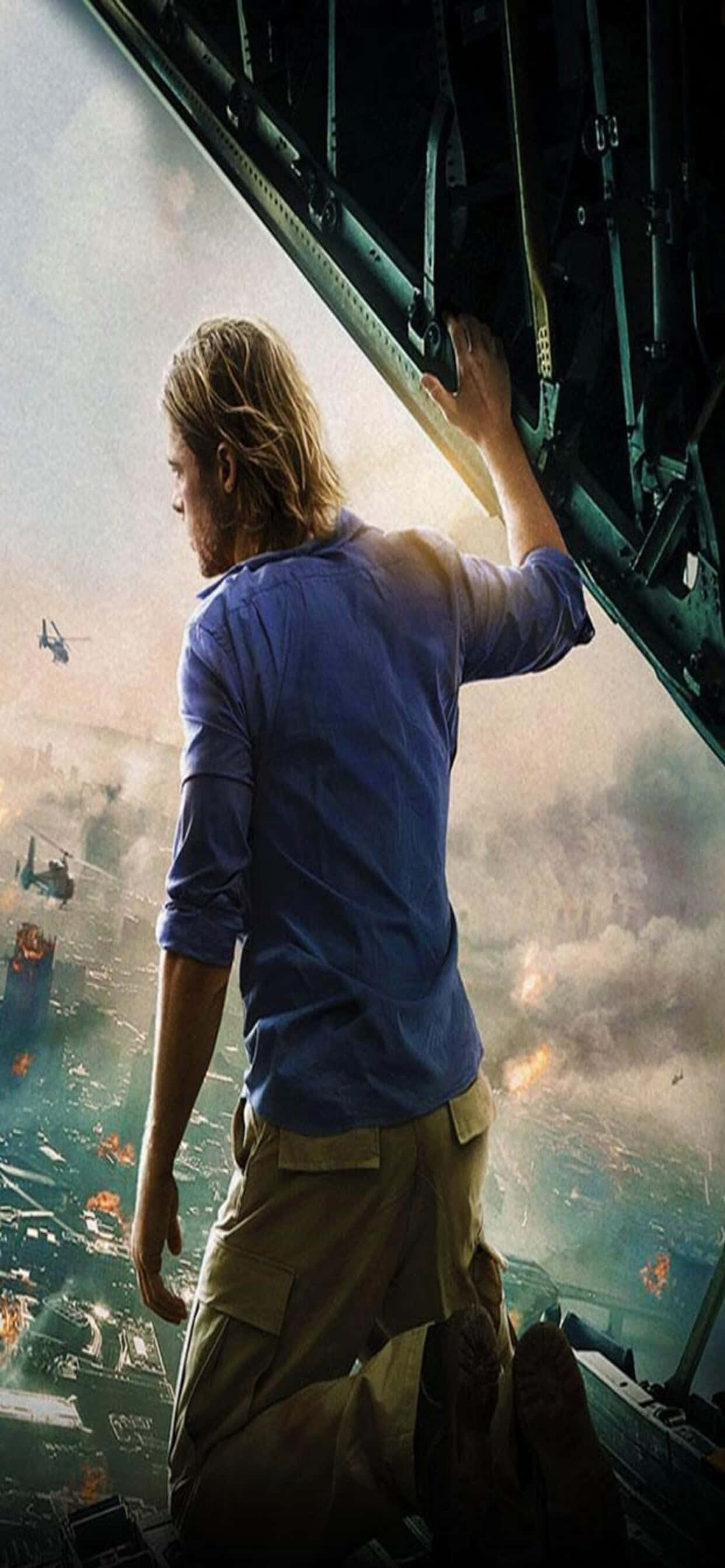 Still ni Brad Pitt iPhone XS Max World War Z Background Wallpaper