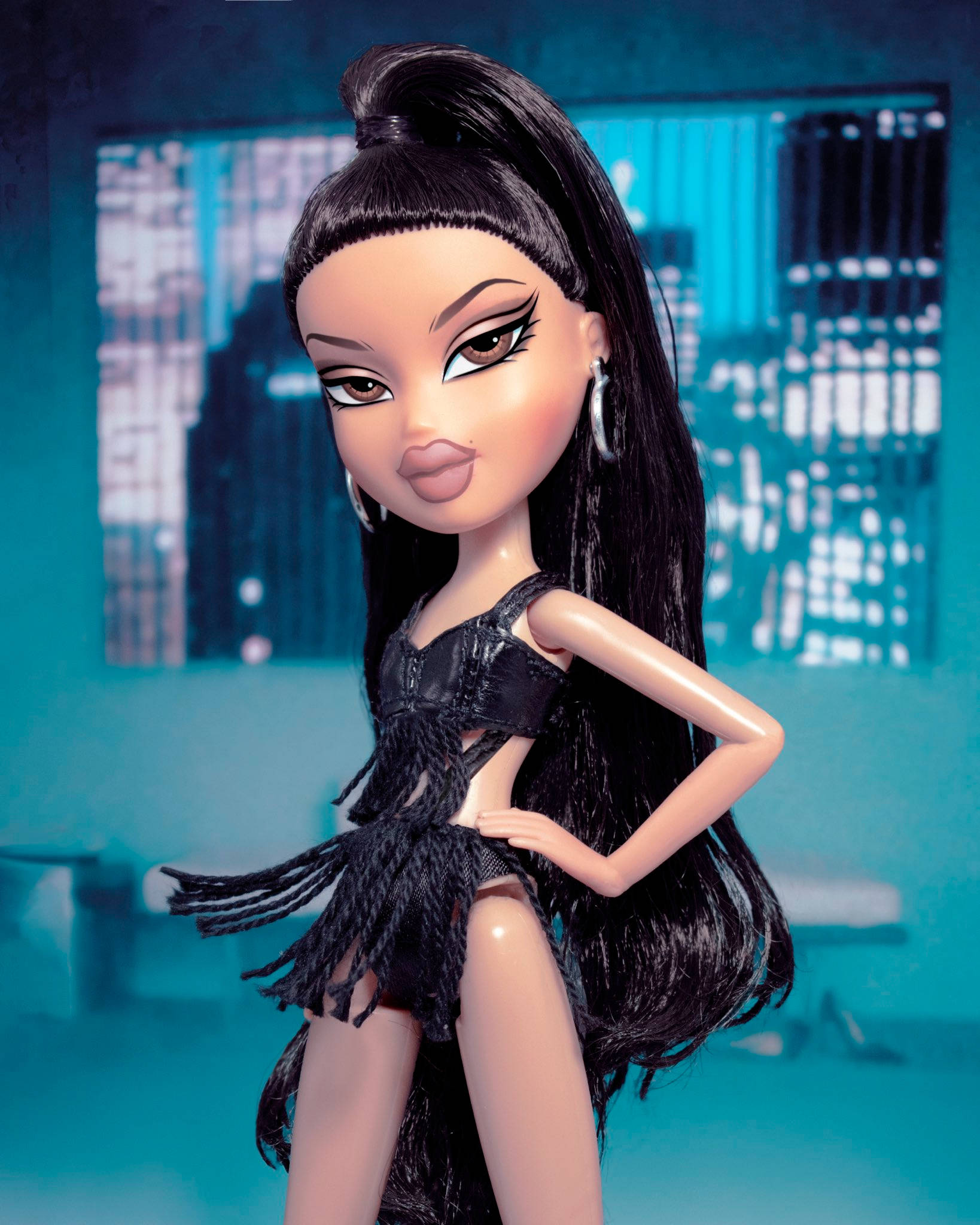 Bratz Aesthetic Super Model na Itim ang Suot Wallpaper