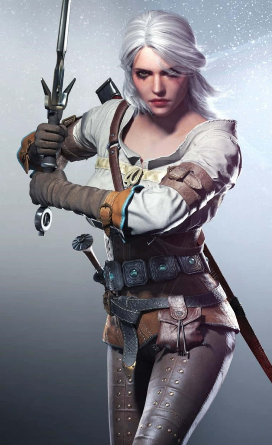 Brave Ciri Gamit Espada Witcher 3 Phone Wallpaper