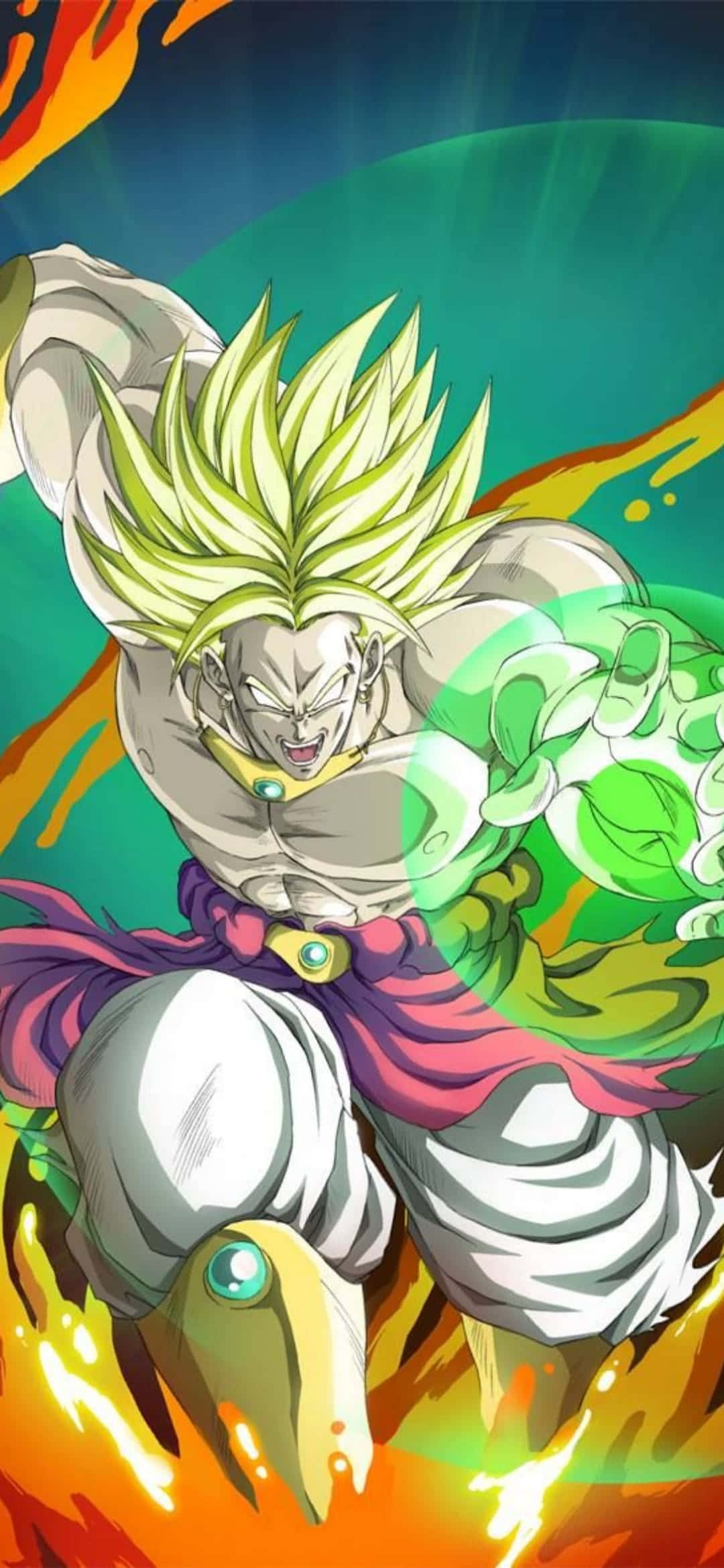 Broly iPhone Super Saiyan Energy Blast Wallpaper