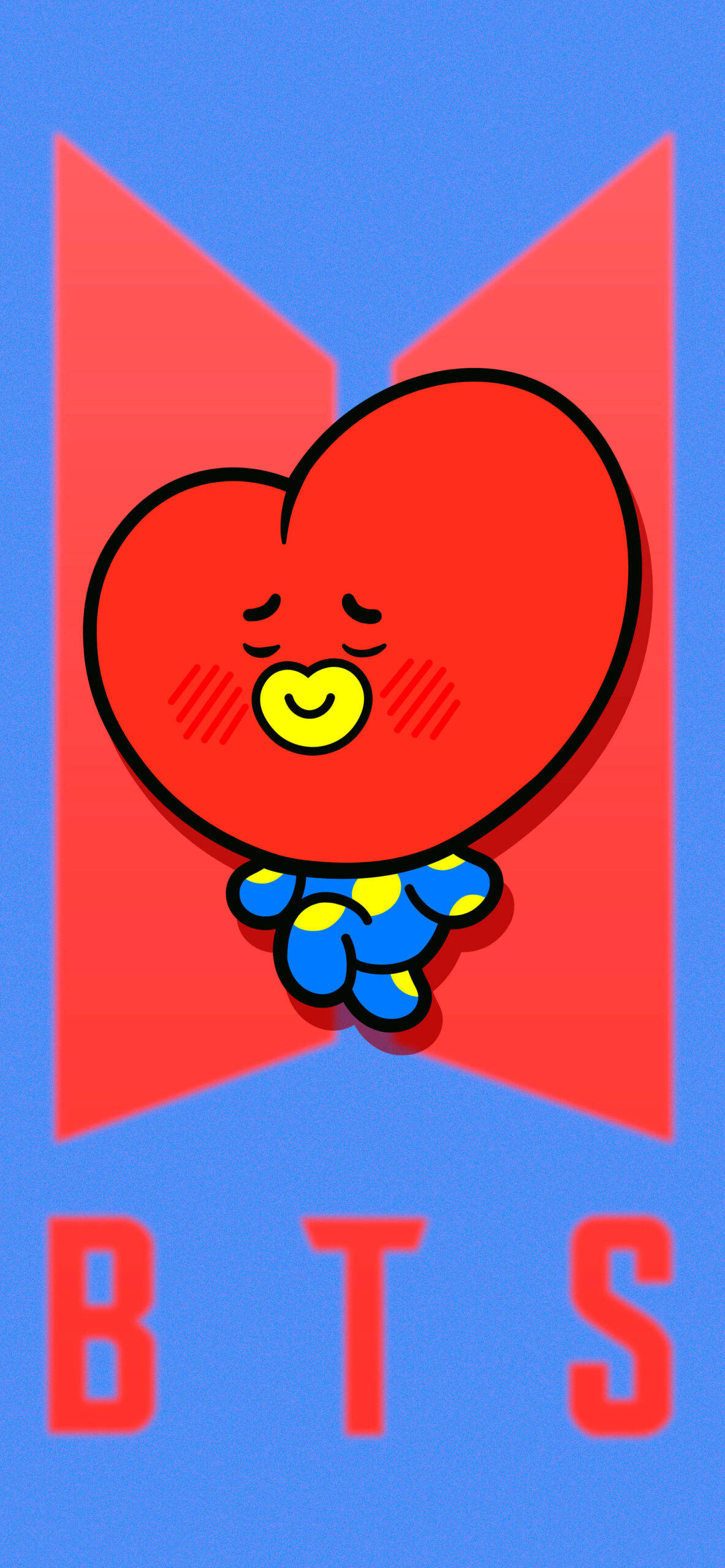 BT21 Tata On BTS Logo Wallpaper