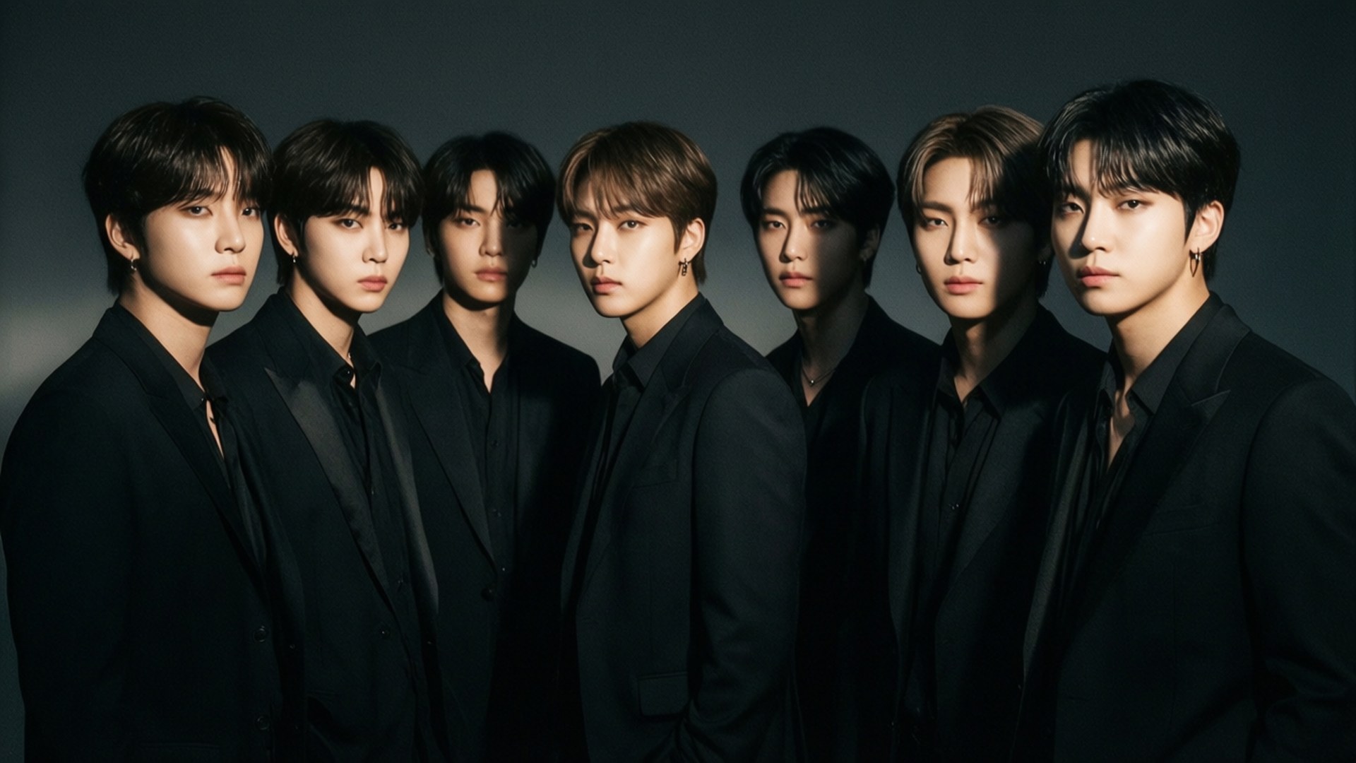 BTS sa Itim na Suit Wallpaper