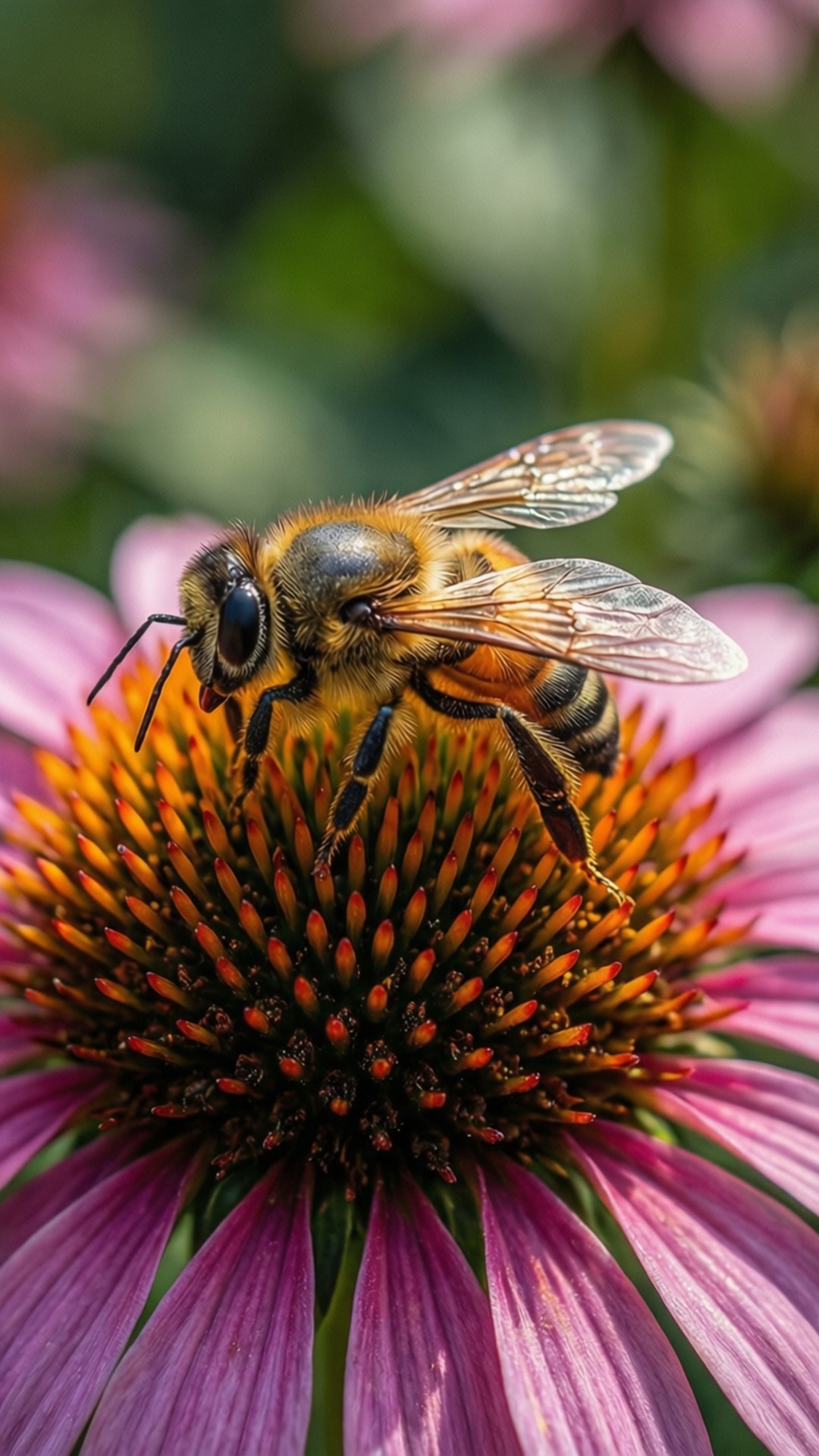 Bubuyog sa Coneflower Wallpaper