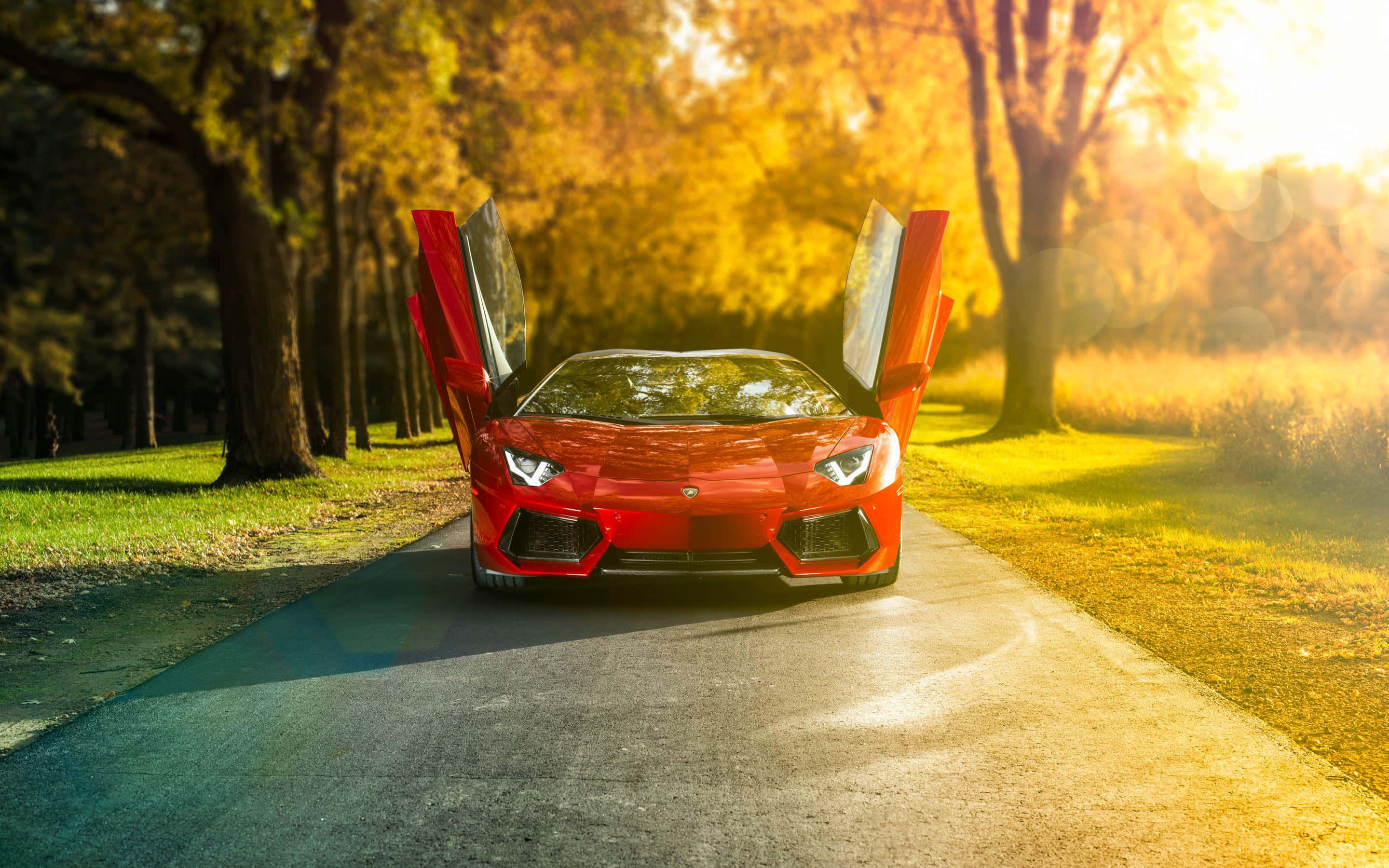 Bukas na Pinto Lamborghini Aventador Wallpaper