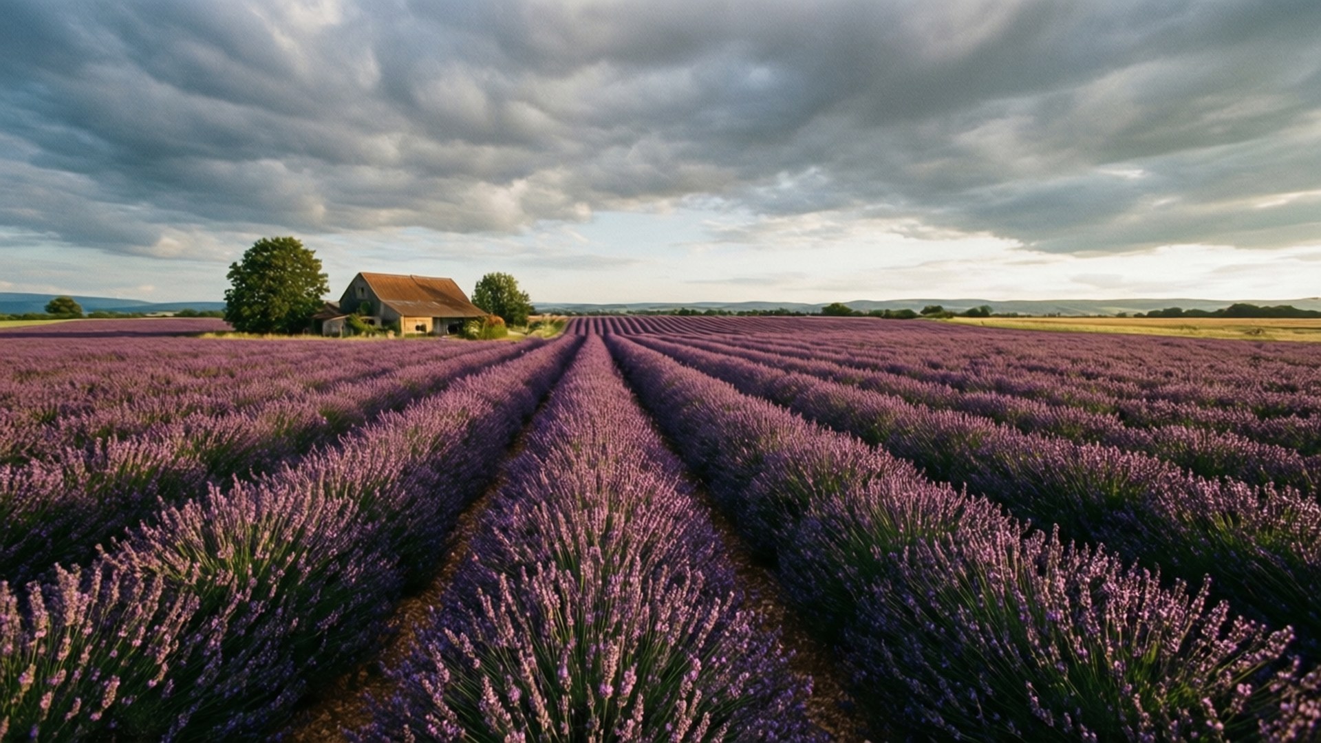 Bukid ng Lavender na Farmhouse Wallpaper