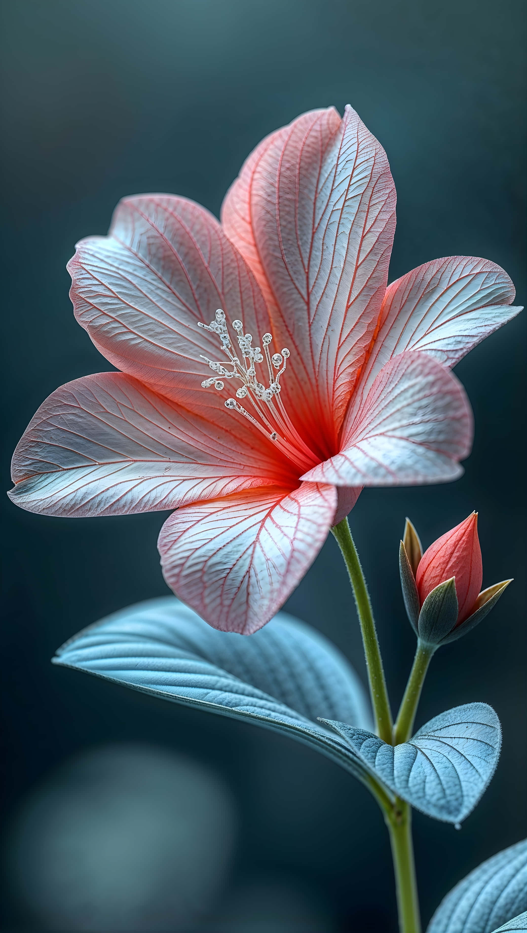 Bulaklak na Gradient Mula Coral-Pink Hanggang Puti Wallpaper