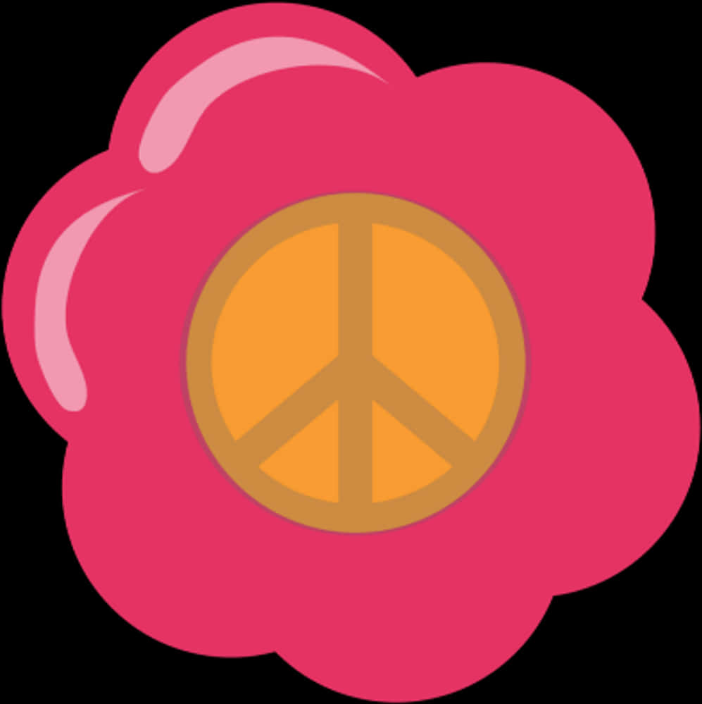 Bulaklak na Pink na May Simbolo ng Kapayapaan Wallpaper