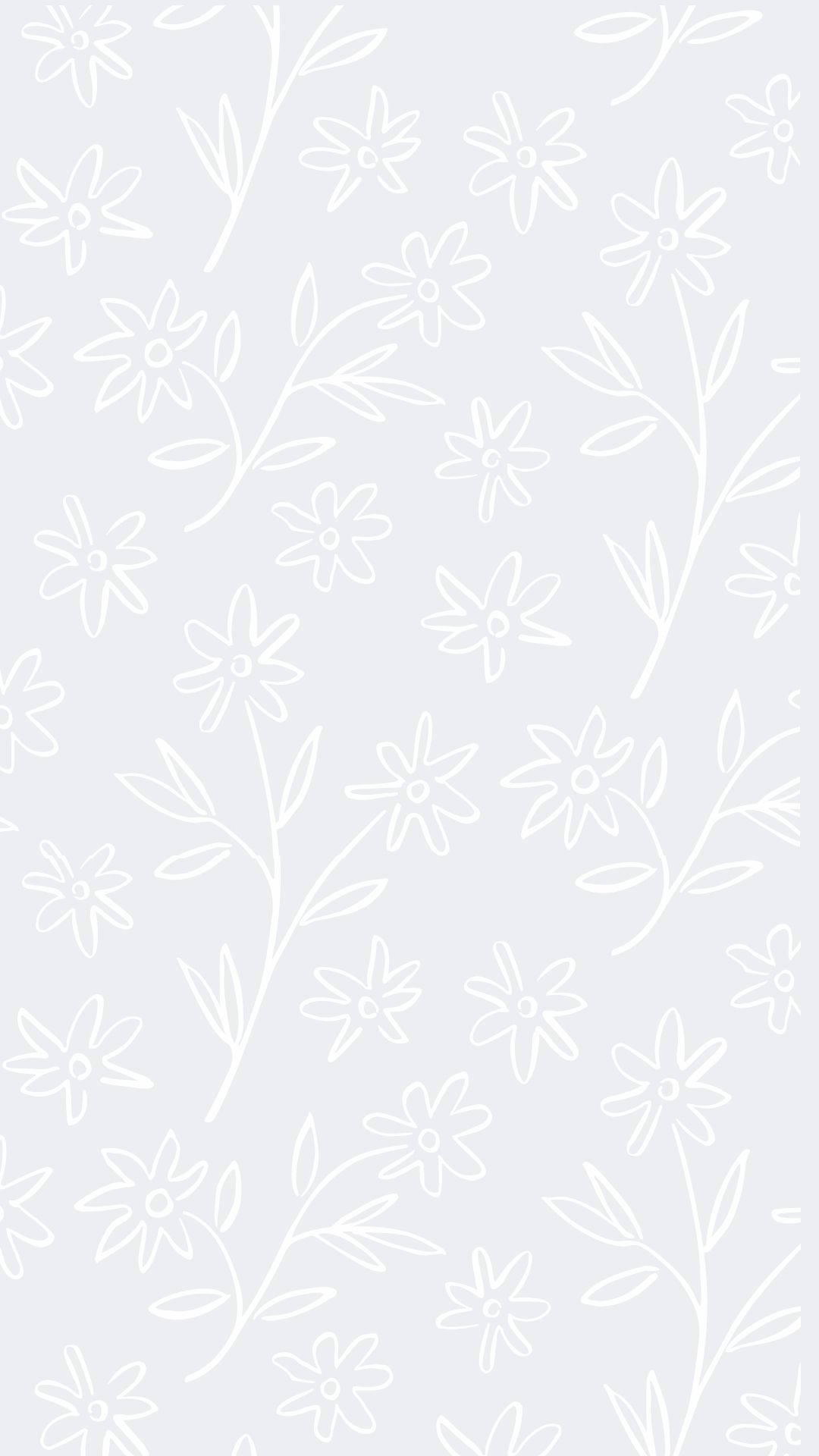 Bulaklak na Puti na May Metal na Estetika Wallpaper