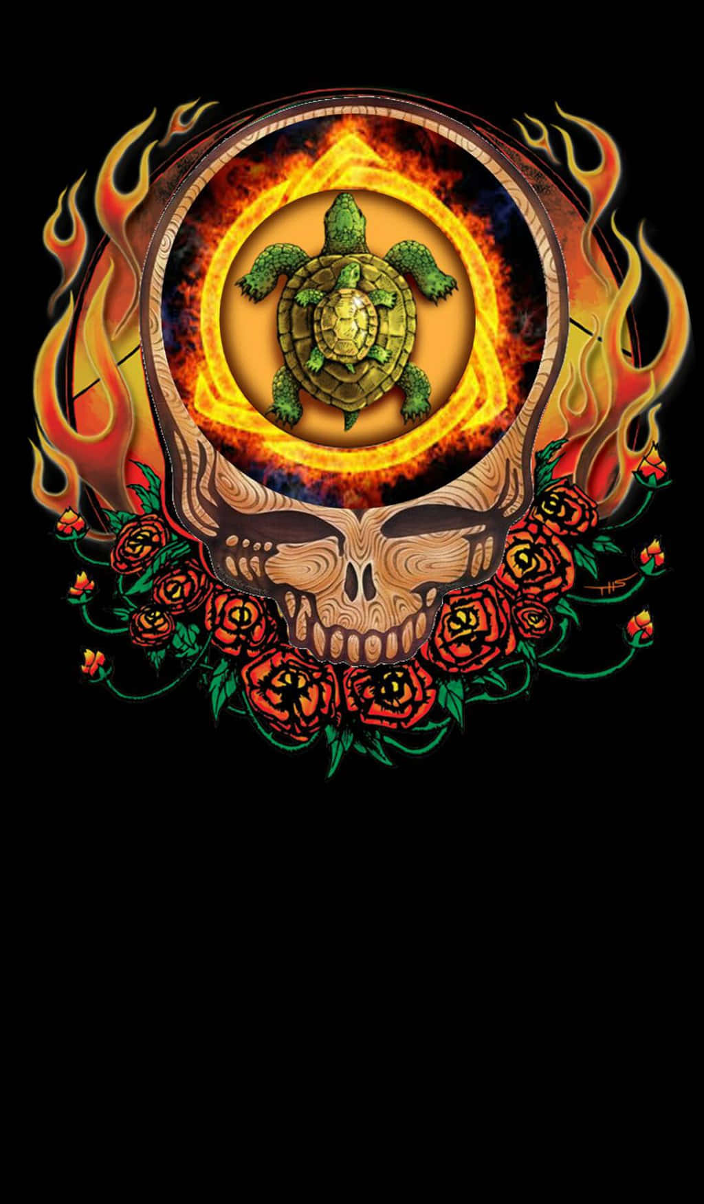 Bungo na may Pagong bilang Grateful Dead iPhone Wallpaper