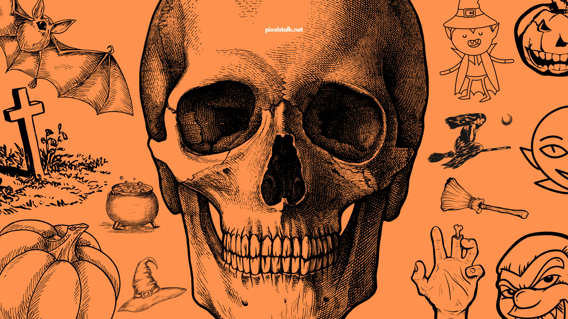 Bungo ng Halloween na Vintage Wallpaper