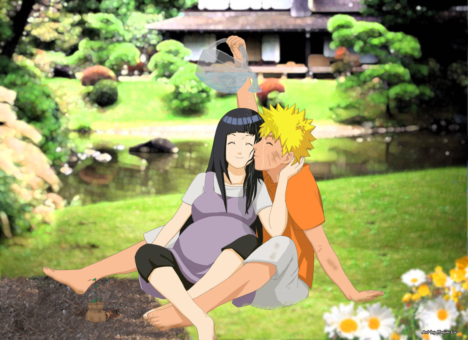 Buntis sina Naruto at Hinata Wallpaper