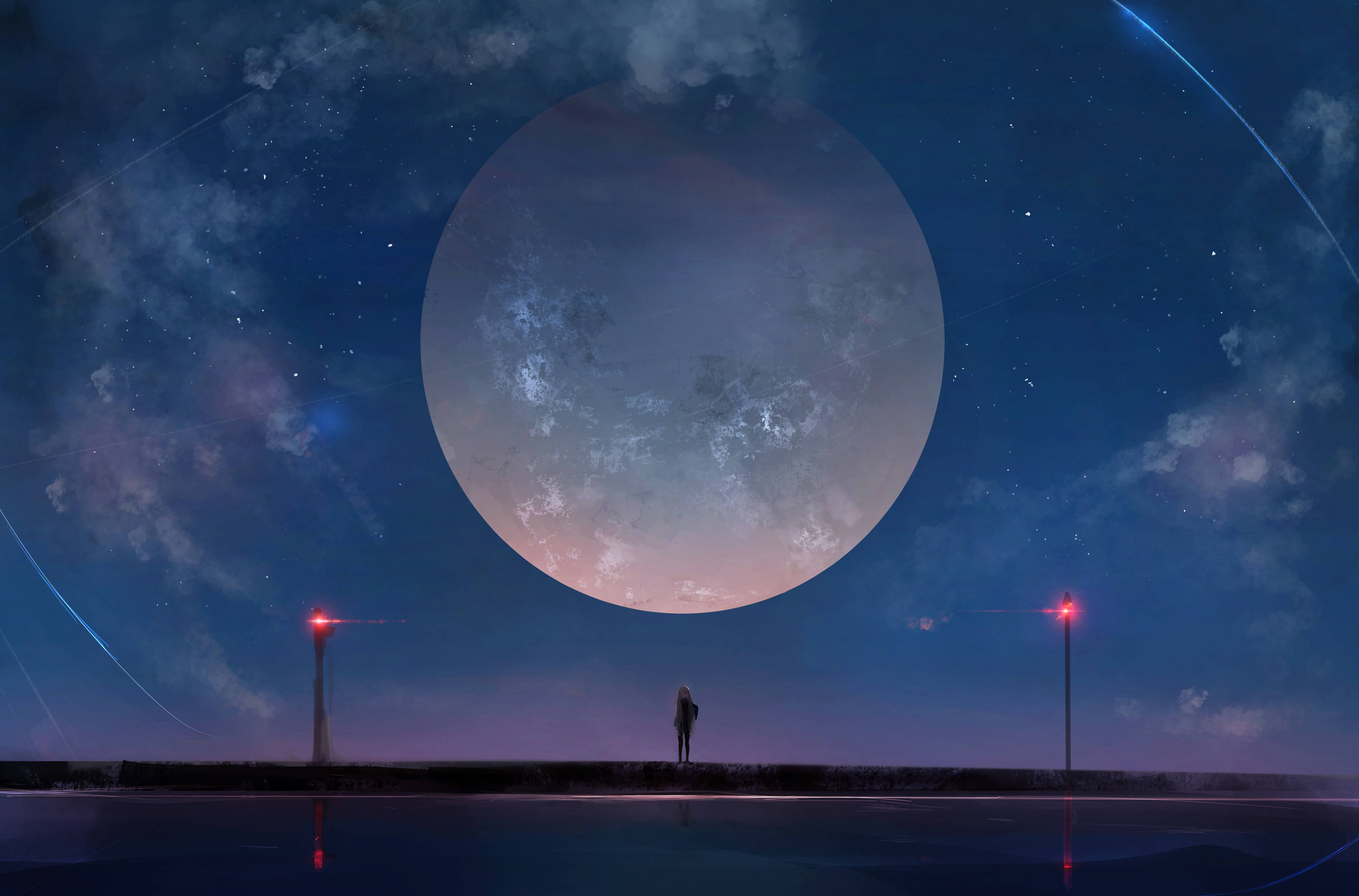 Buong Buwan Anime 4K Wallpaper