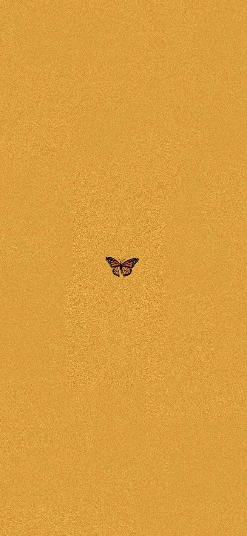 Butterfly Aesthetic na Dilaw na Mustasa Wallpaper