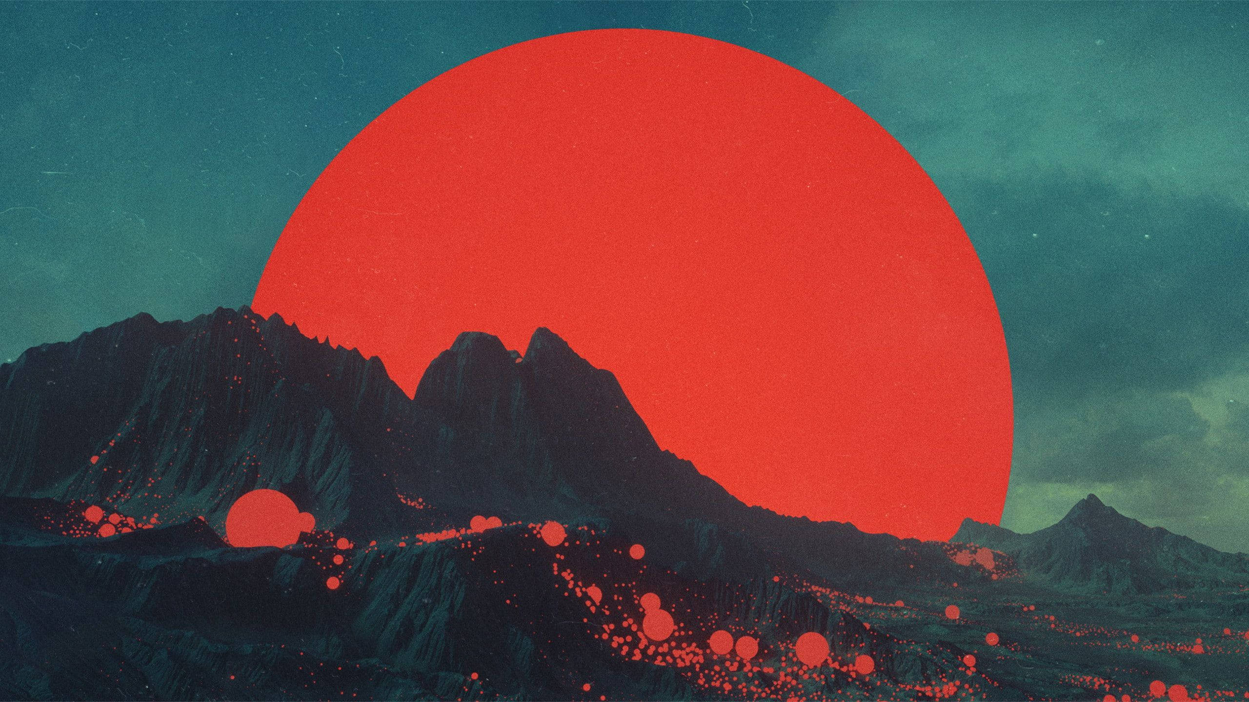 Buwan 4K Pulang Aesthetic Sa Mga Bundok Wallpaper