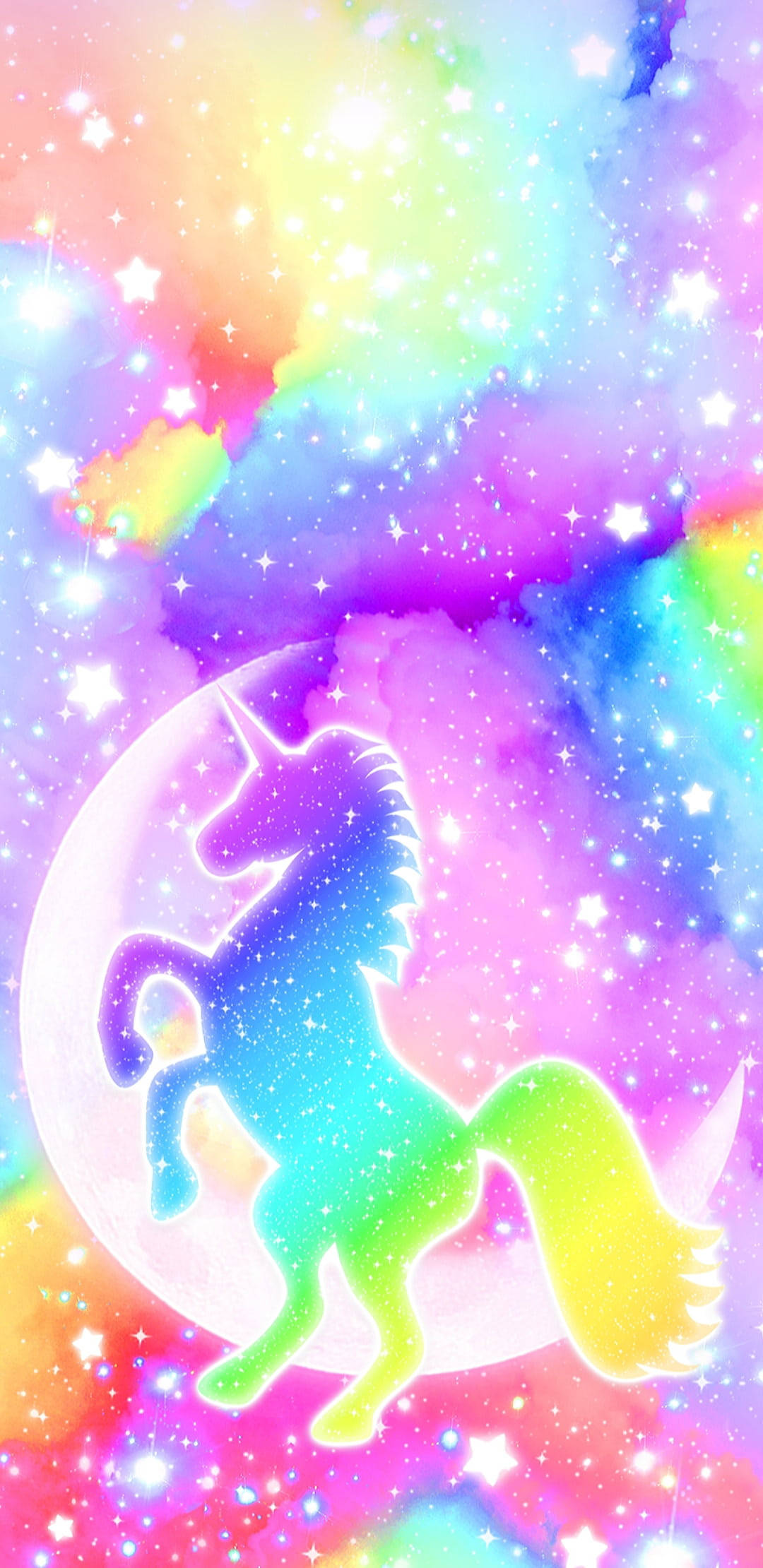 Buwan, Kislap, at mga Unicorn Wallpaper