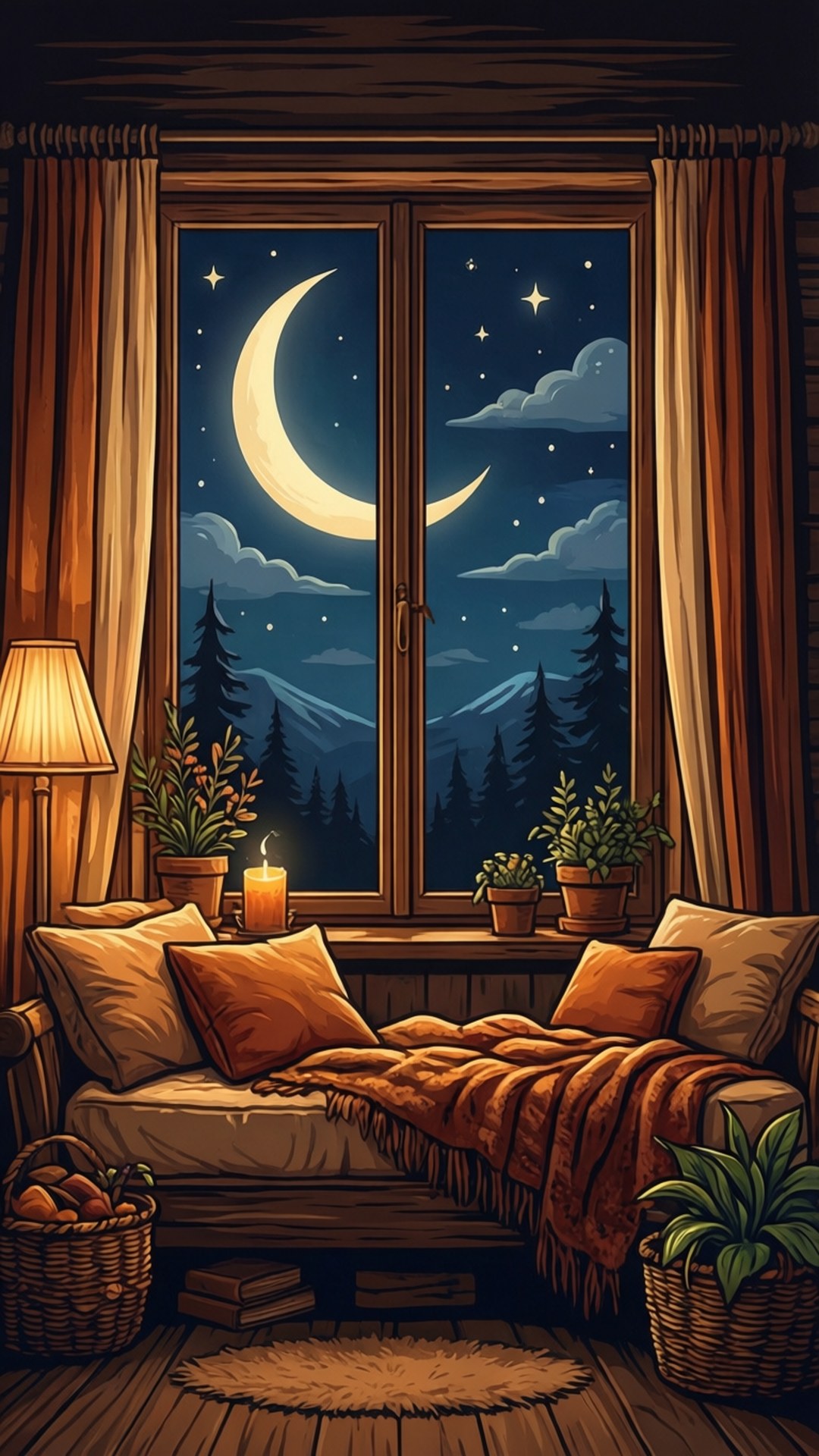 Buwan mula sa Bintana Wallpaper