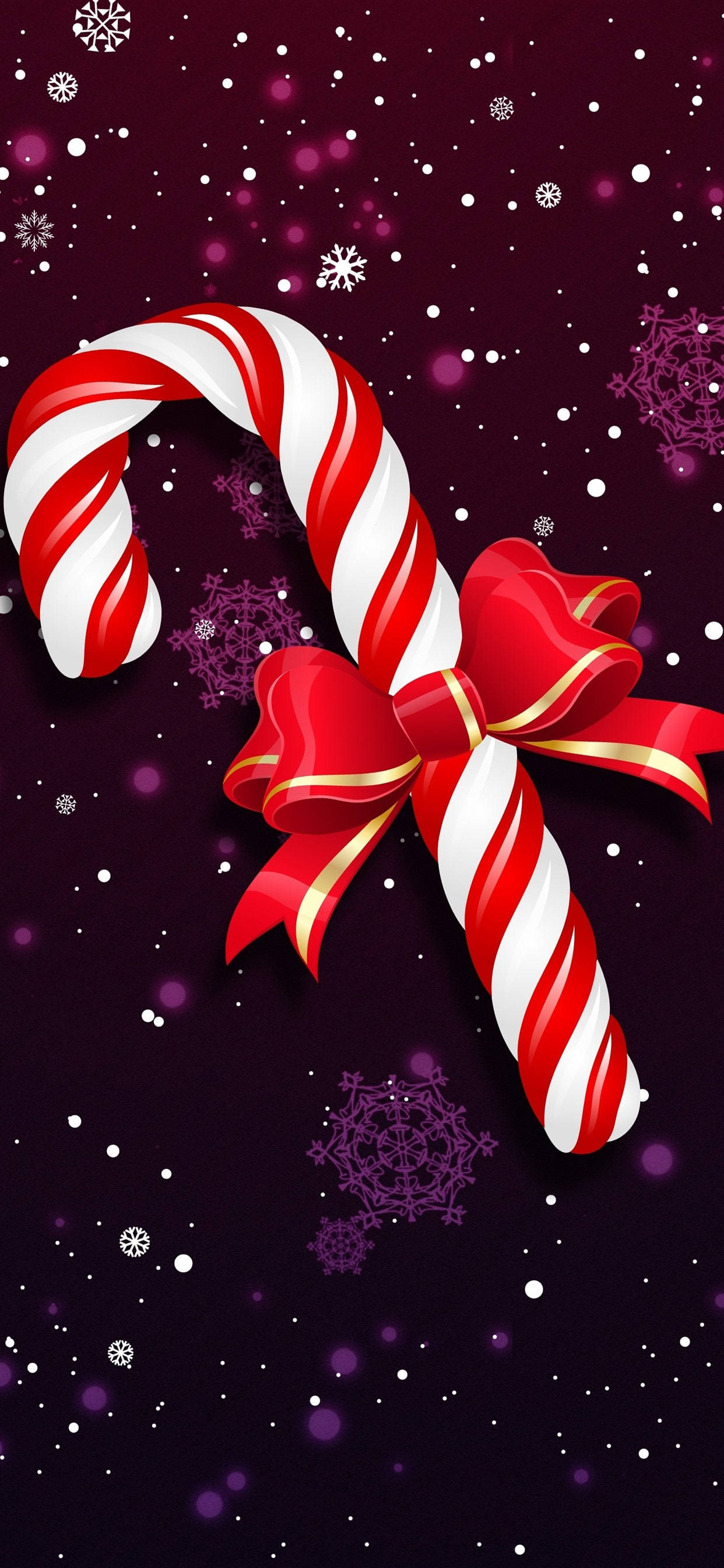 Candy Cane na may Ribbon Wallpaper