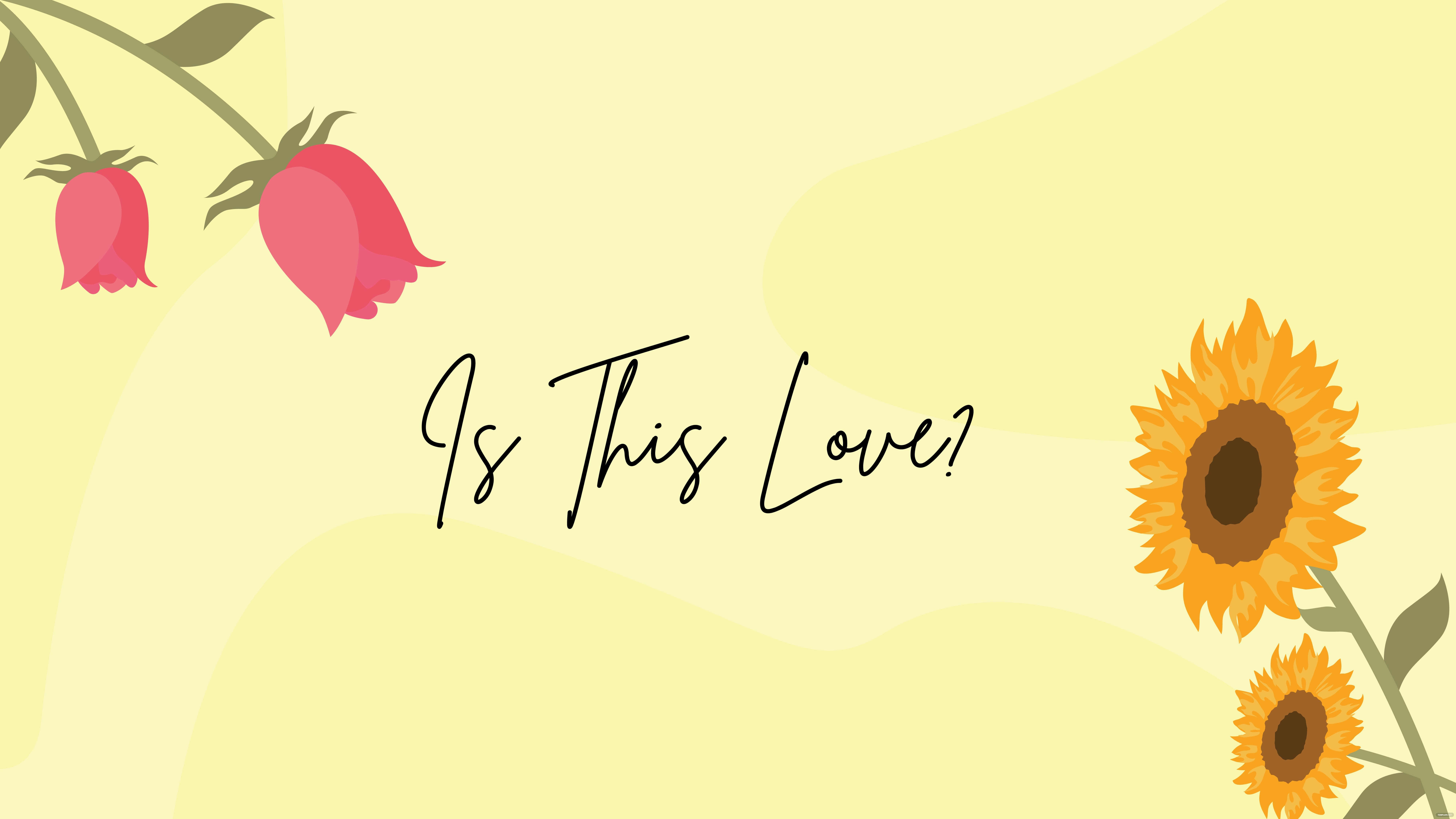 Canvas na Dilaw na May mga Sunflower at Rosas Wallpaper