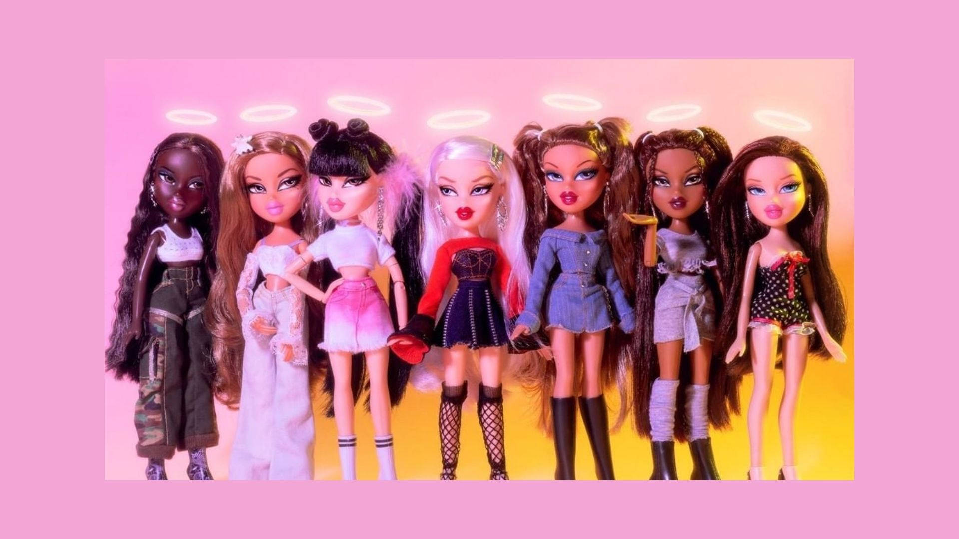 Caption: Bratz Aesthetic Dolls na Yakap ang Kanilang Halo Style. Wallpaper