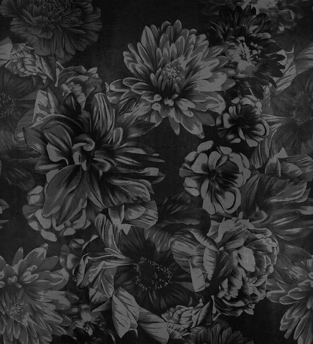 Caption: Eleganteng Madilim na Bulaklak Wallpaper