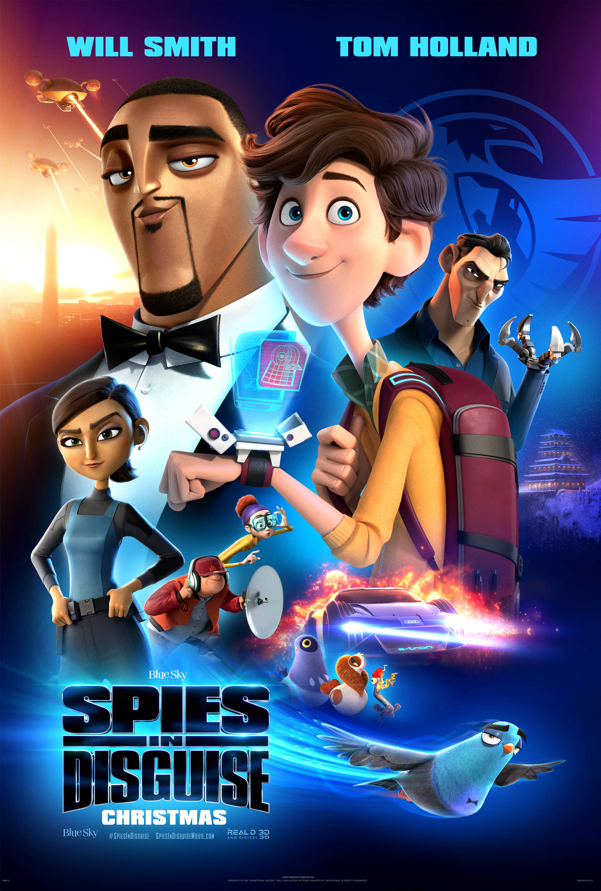 Caption: Kapana-panabagong Poster ng Animated Movie, Spies in Disguise Wallpaper