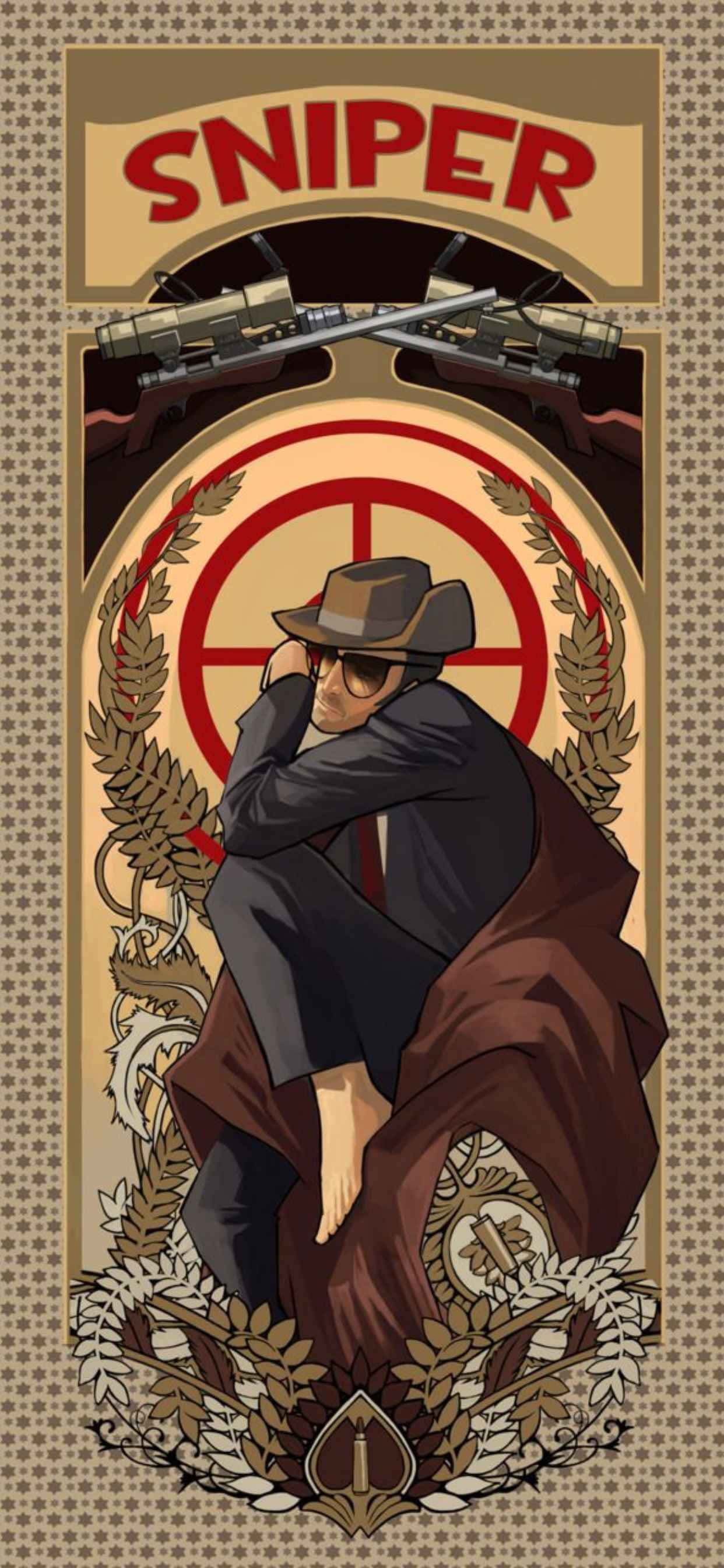 Caption: Halimbawang iPhone Xs Max Screen na may Dynamic Team Fortress 2 Background Wallpaper