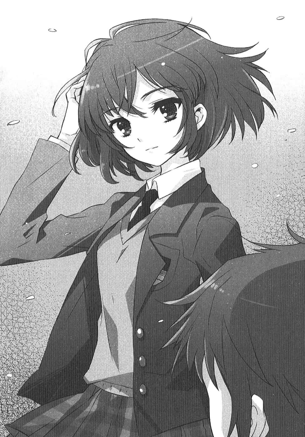 Si Haruhi Sasaki na nagpo-pose sa isang istiloso na outfit Wallpaper