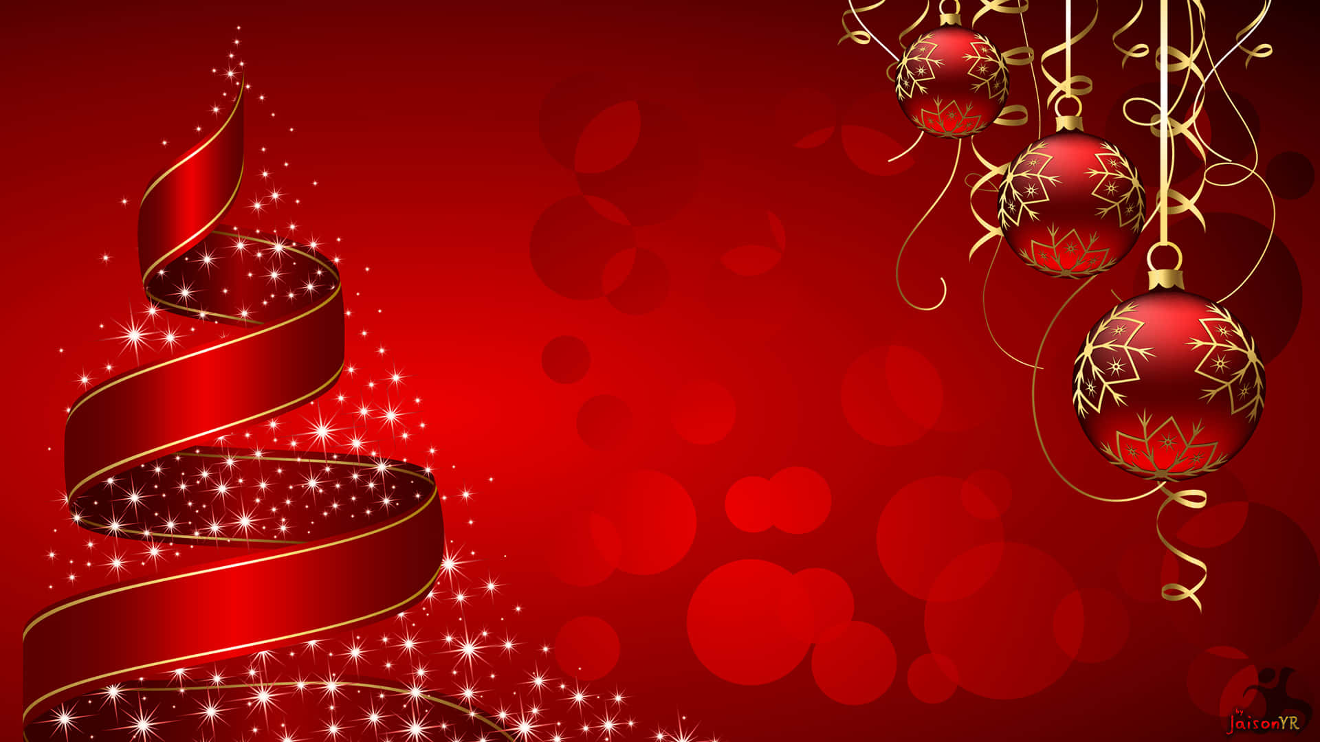 Caption: Kaakit-akit na Tanawin ng Gabi ng Pasko Wallpaper
