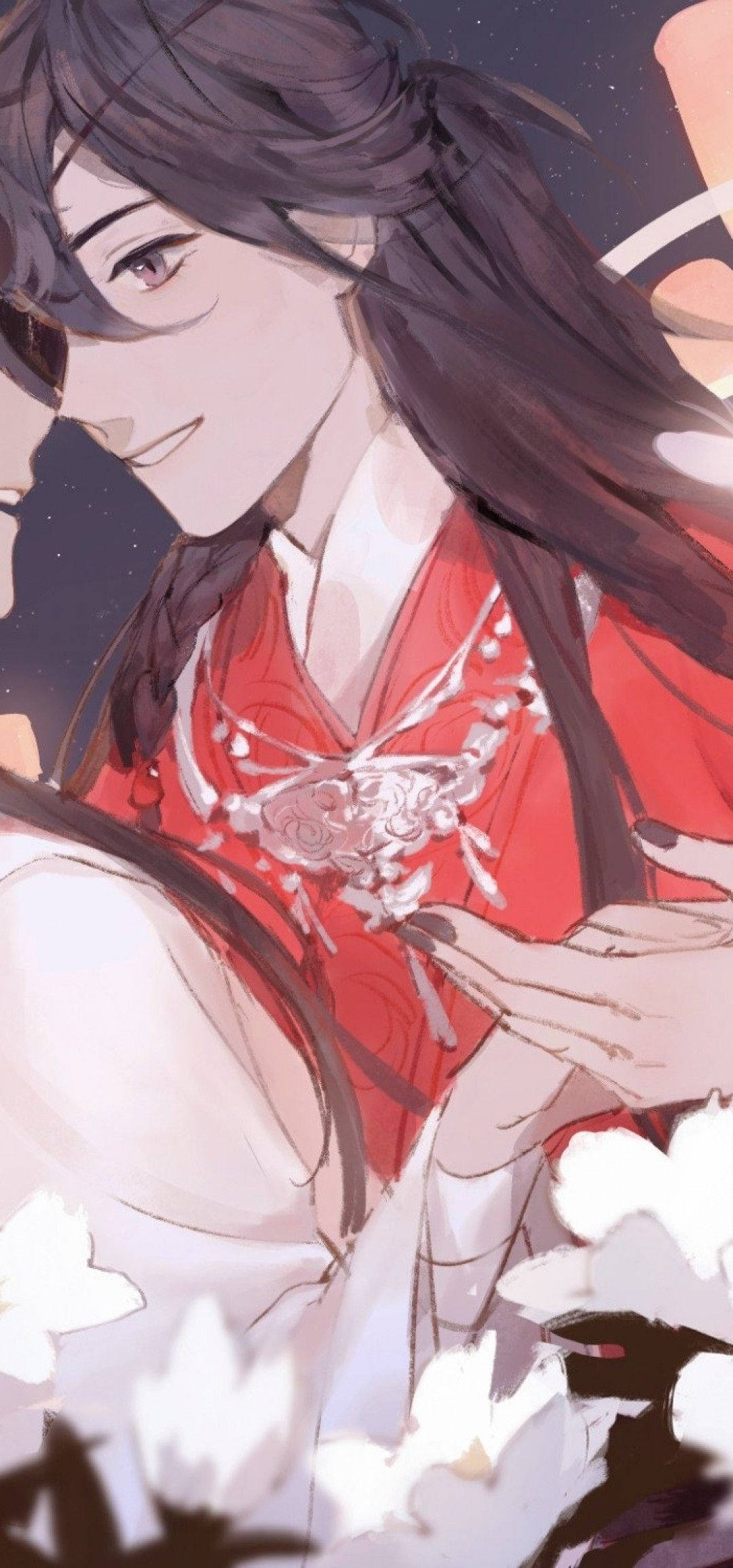 Caption: Majestic Hua Cheng sa Red Aesthetic Wallpaper