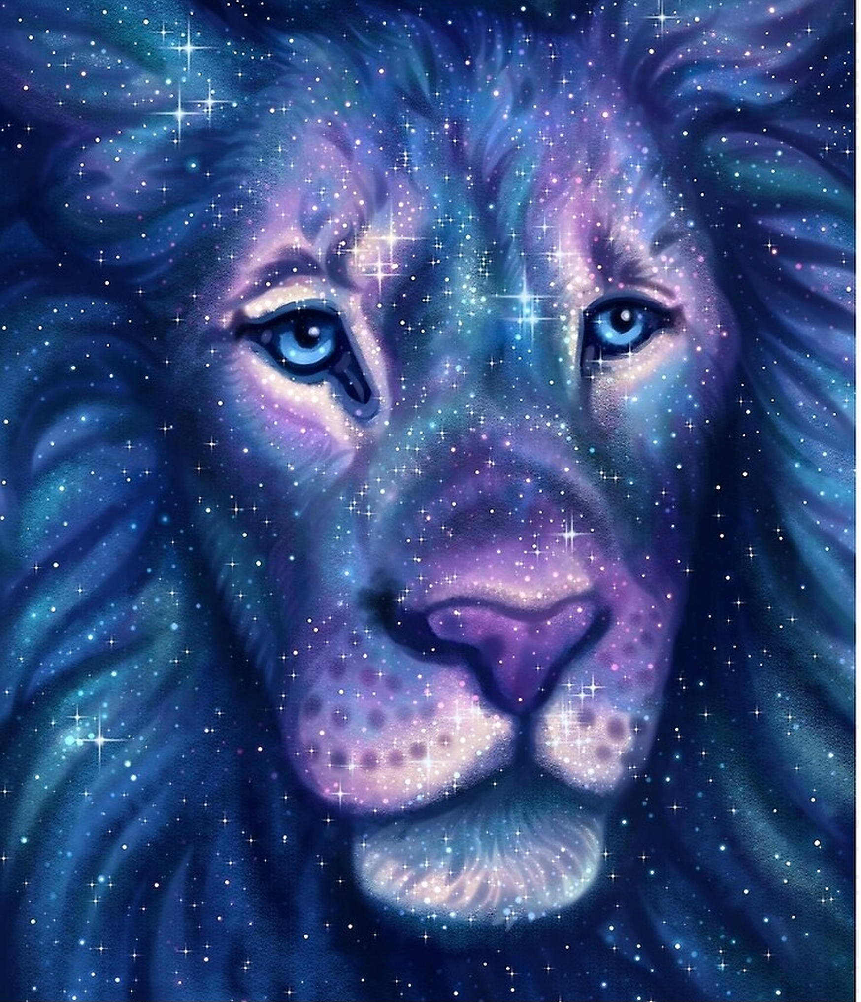 Caption: Maringal na Galaxy Lion na Umaatungal sa Kalawakan ng Uniberso Wallpaper