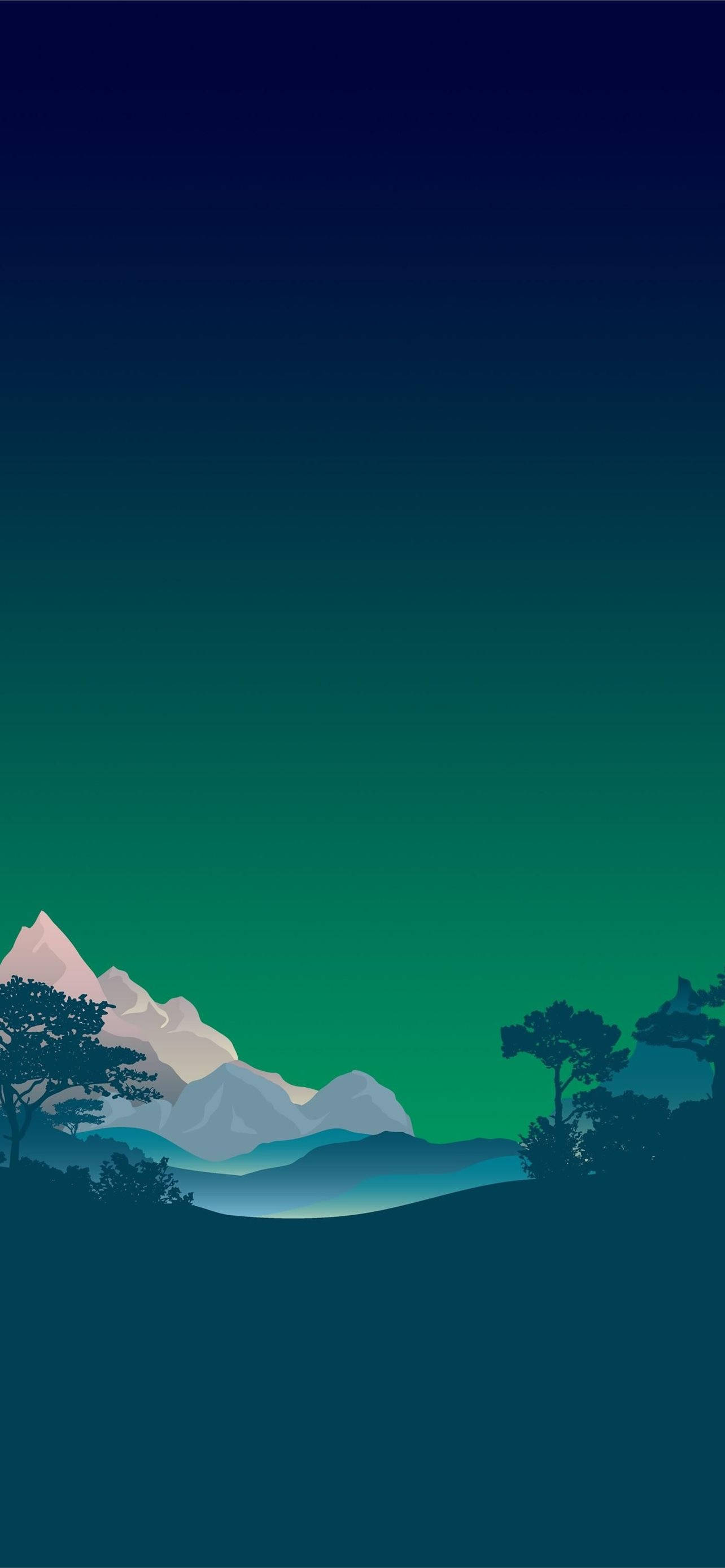 Caption: Nakamamanghang Snowy Mountain Green iPhone Wallpaper