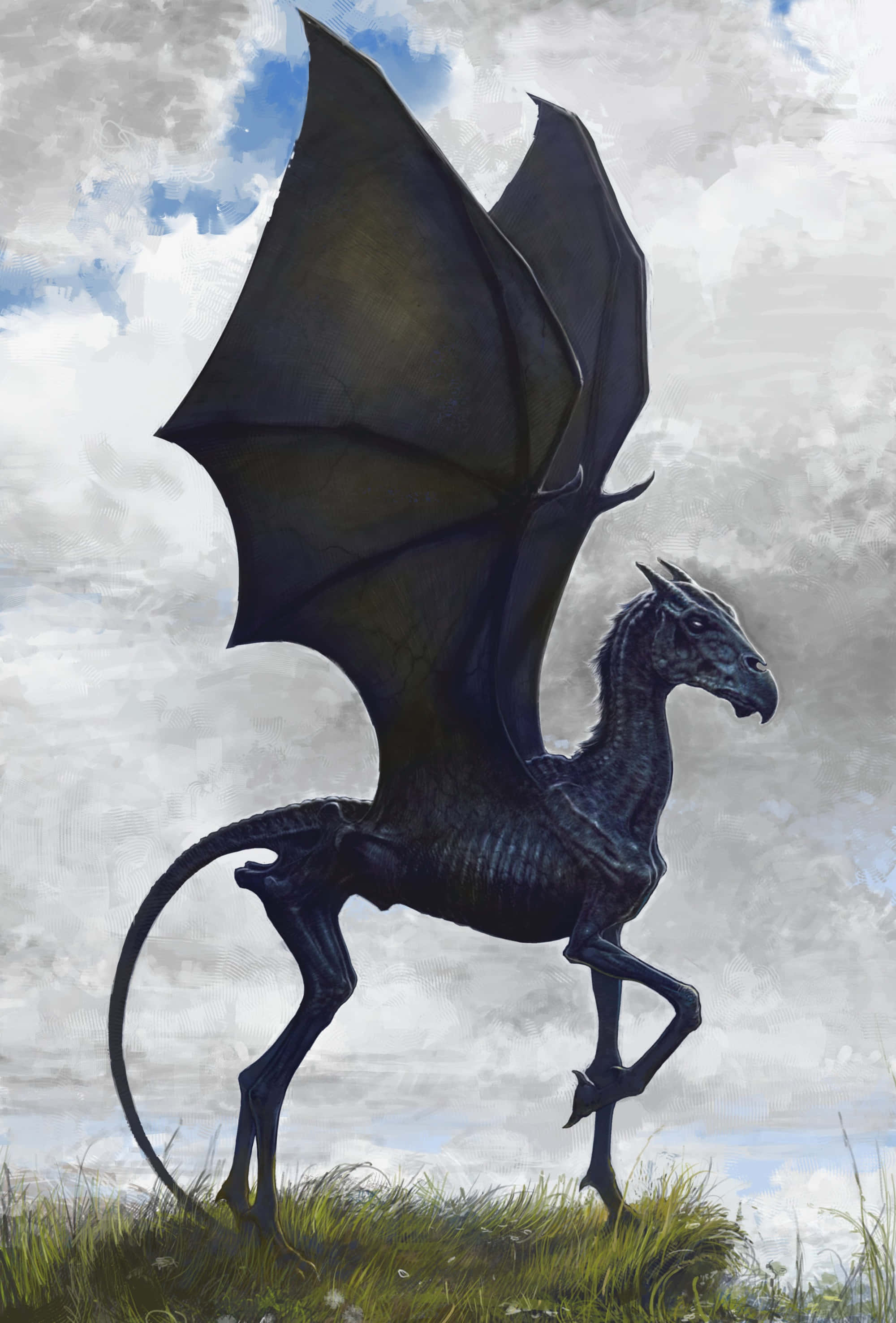 Nakakakuha na Thestral sa Misteryoso na Liwanag ng Buwan Wallpaper