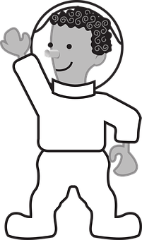Cartoon Astronaut Kumakaway ng Hello Wallpaper