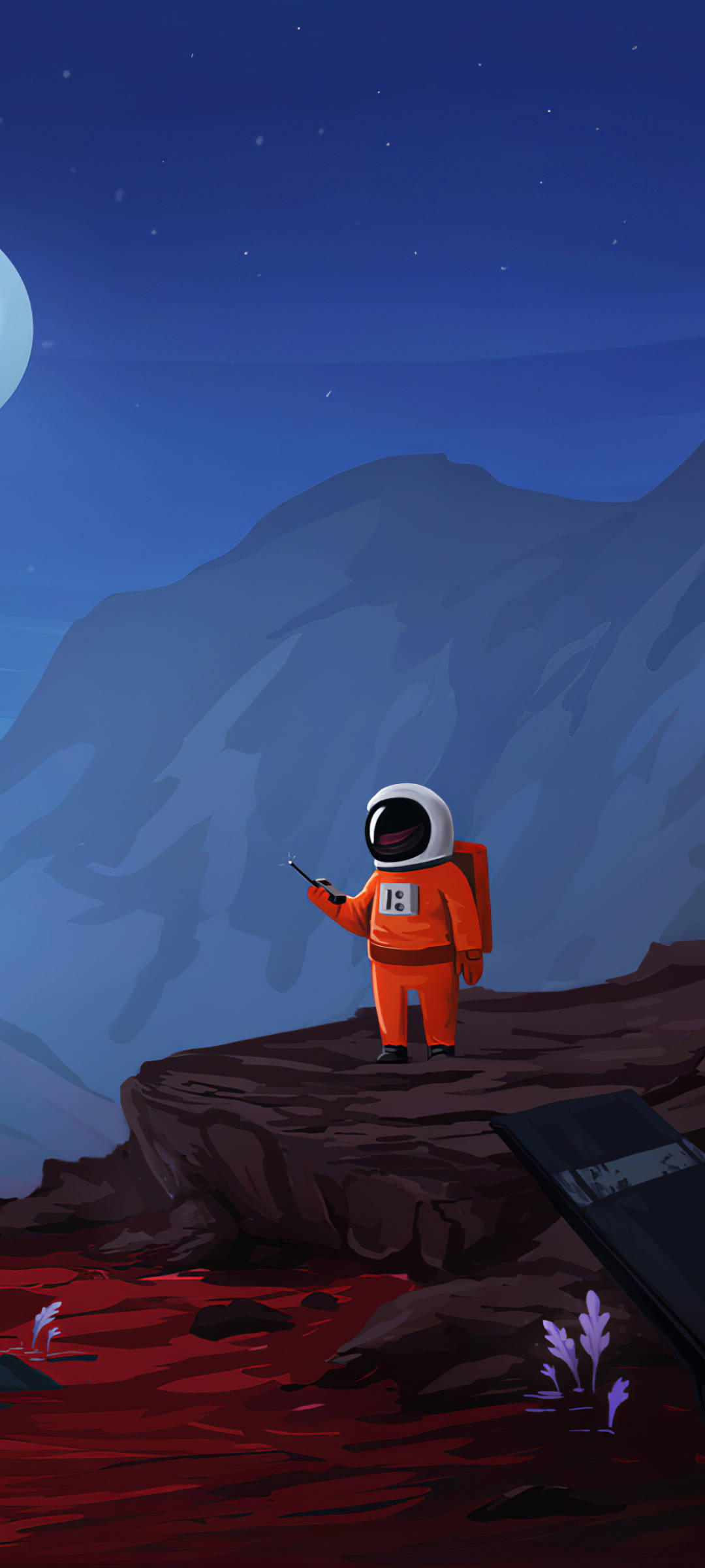 Cartoon Astronaut Na May Walkie-talkie Wallpaper