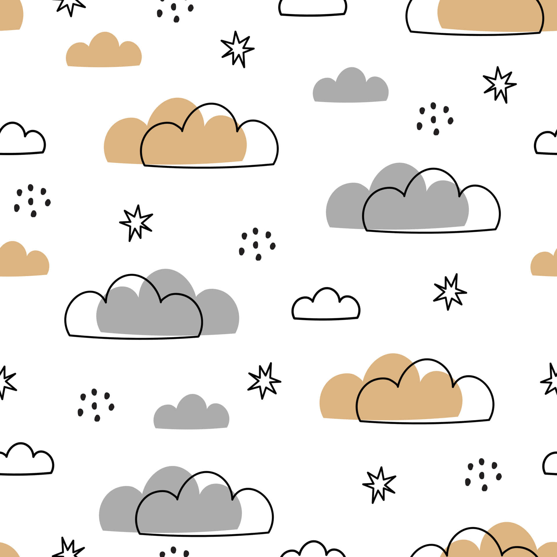 Cartoon na Langit na Background Wallpaper