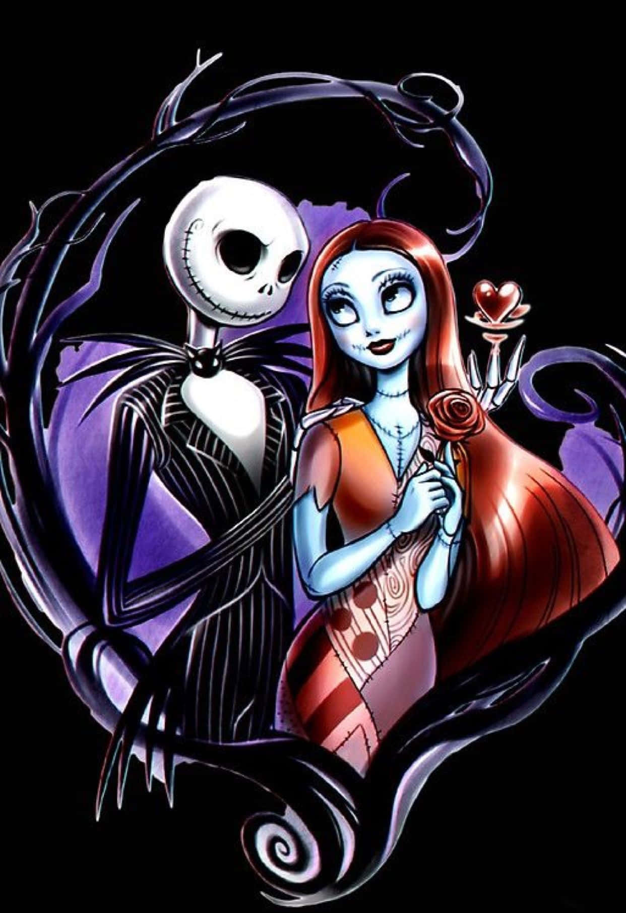 Cartoon Sally At Jack Nightmare Before Christmas Wallpaper