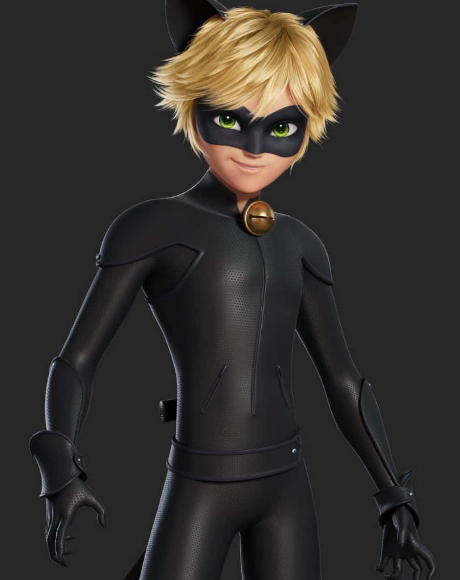 Cat Noir na naglilibot sa lungsod Wallpaper