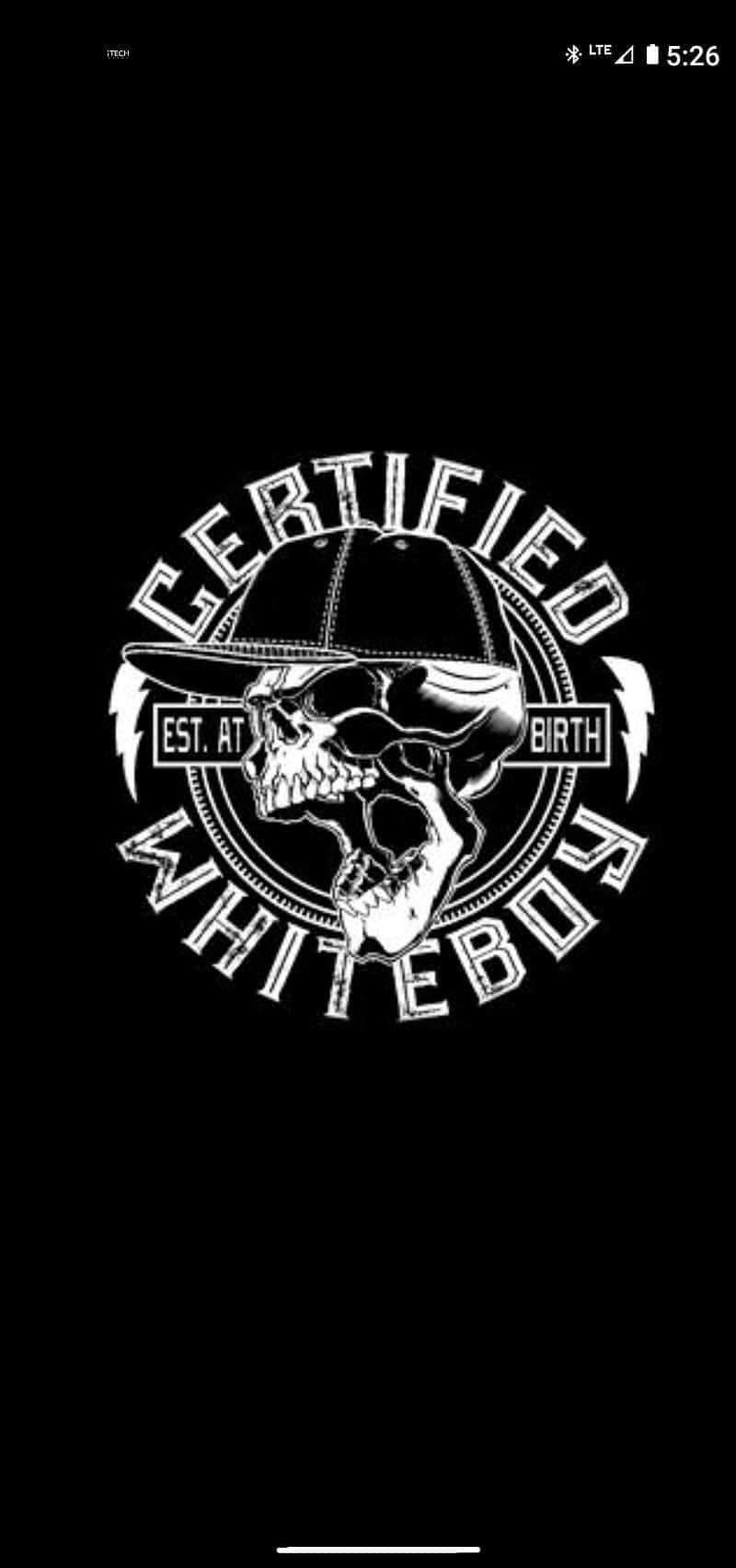 Certified White Boy Logo sa Isang Dark Background Wallpaper