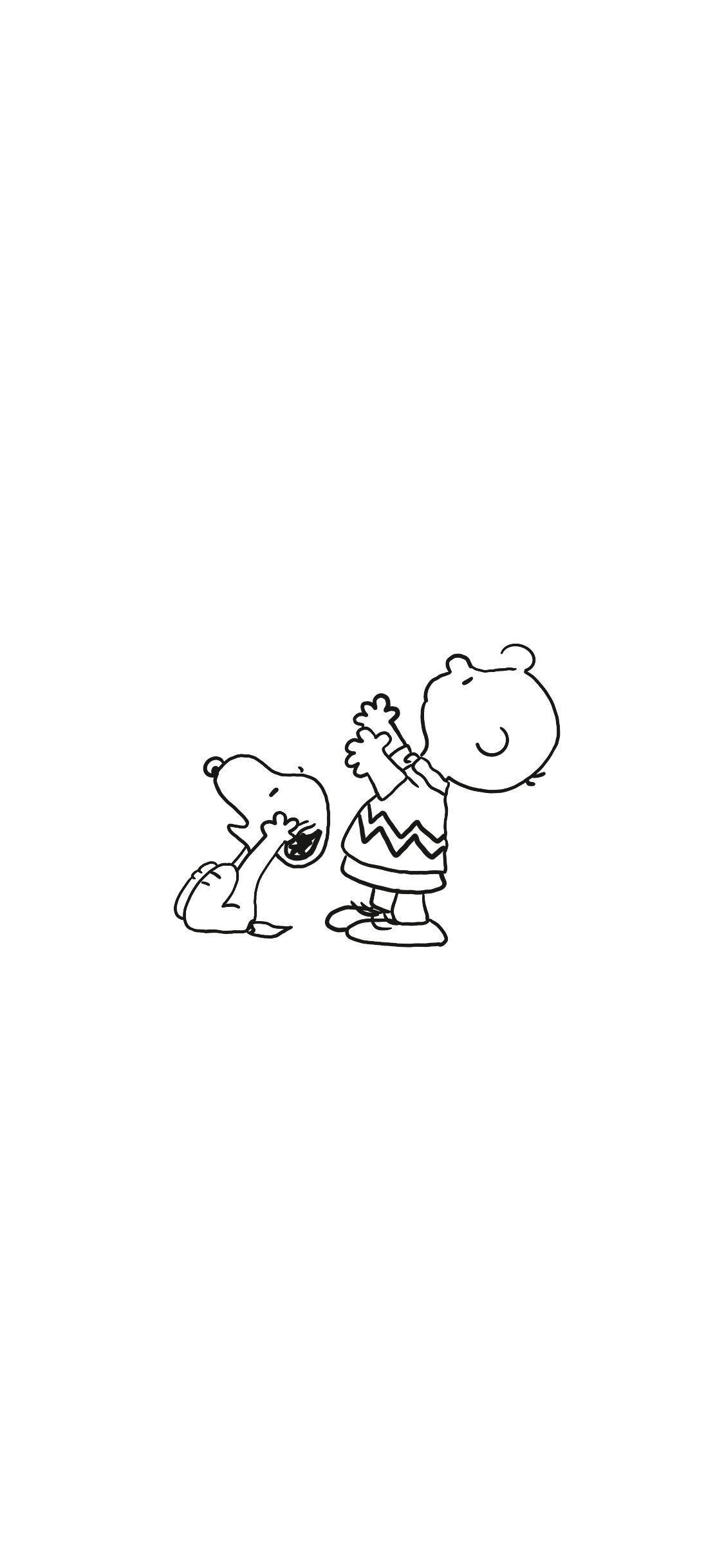 Charlie Brown Snoopy Outline Wallpaper