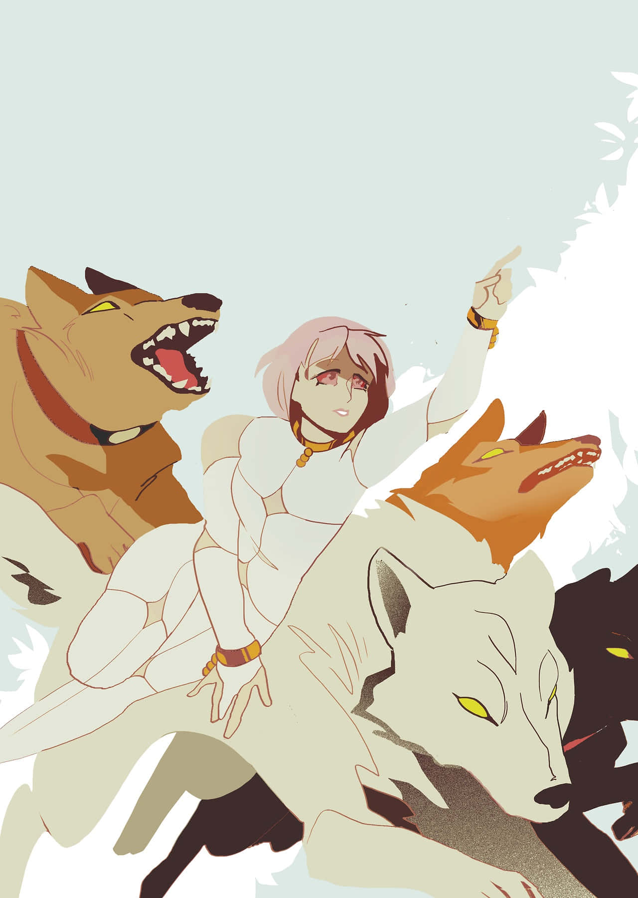 Si Cheza, ang Dalagang Bulaklak, mula sa Wolf's Rain Wallpaper