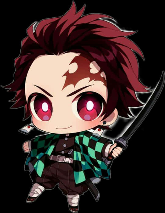 Chibi Anime Character na May Espada Wallpaper