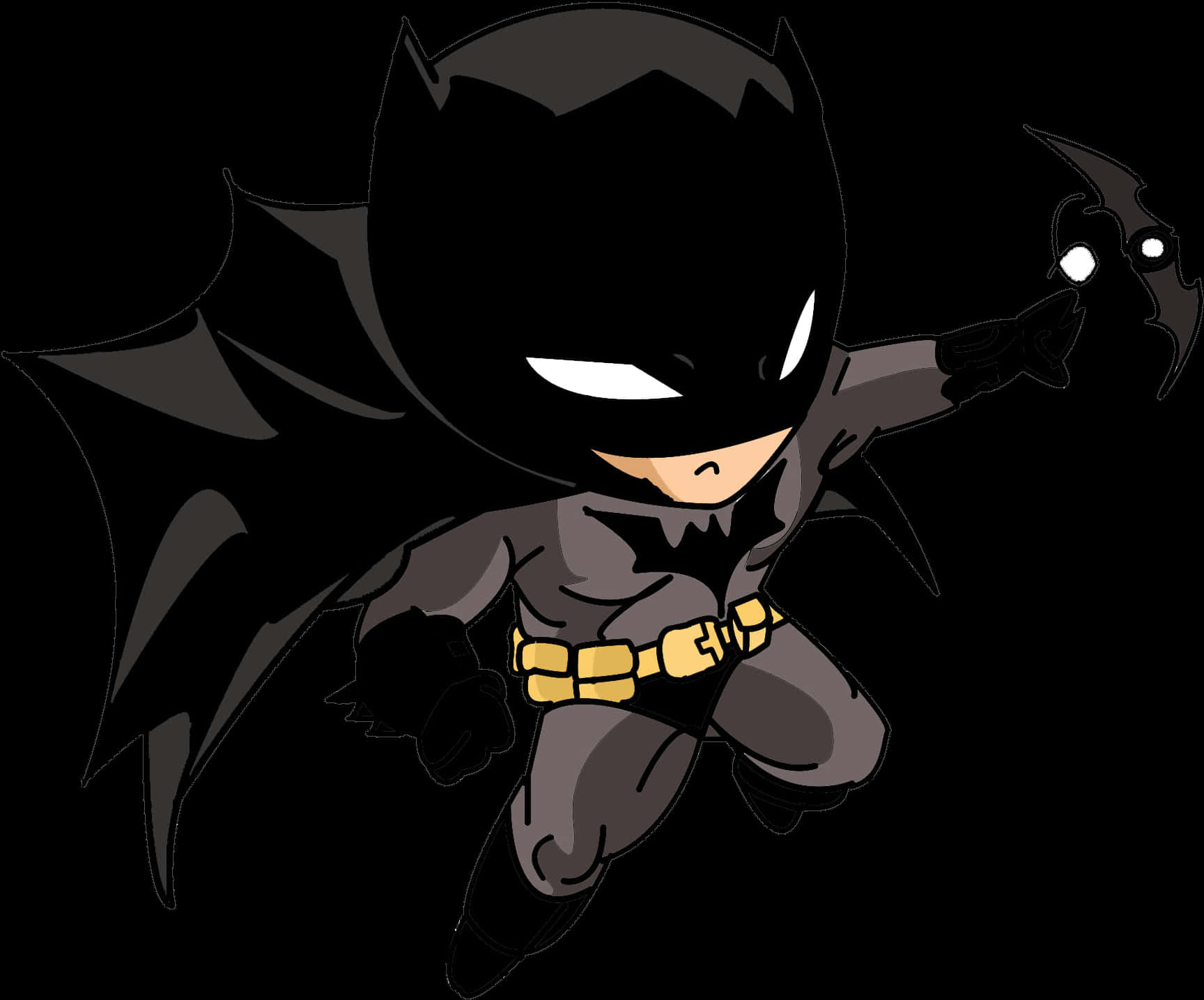 Chibi Batman na Naka-Action Pose Wallpaper