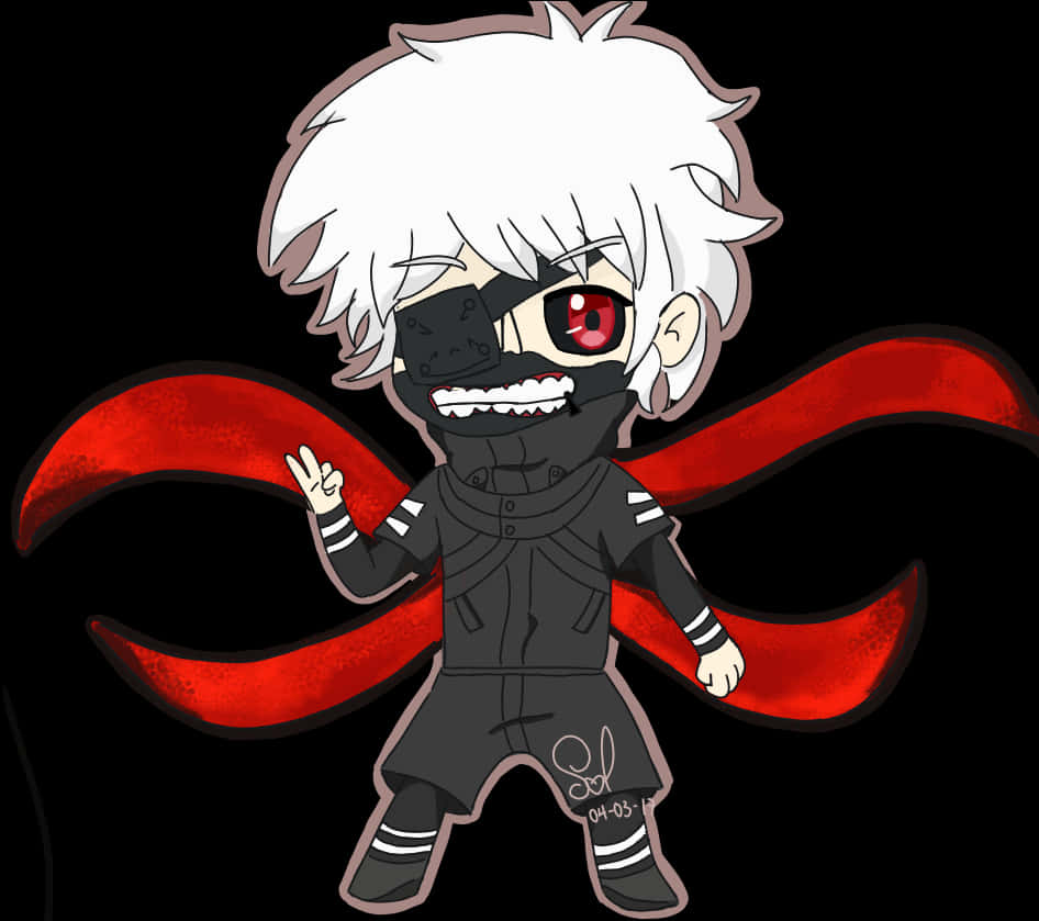 Chibi Kaneki na may Kagune Wallpaper