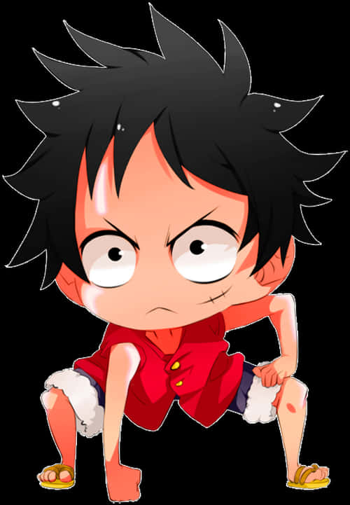 Chibi Luffy na Karakter ng One Piece Wallpaper