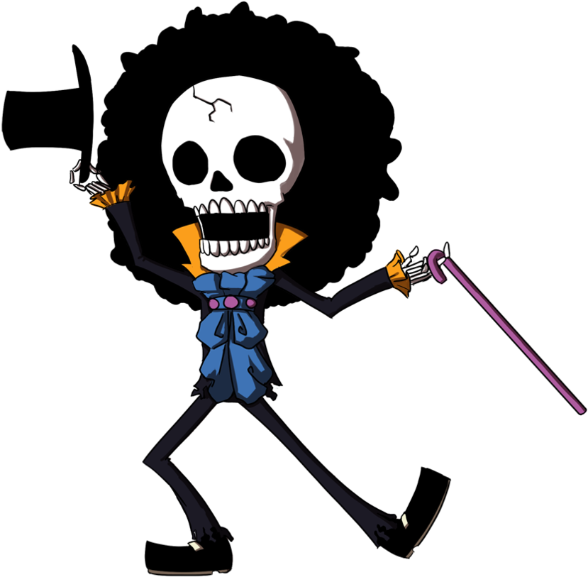 Chibi Skeleton Character na May Axe at Cane Wallpaper