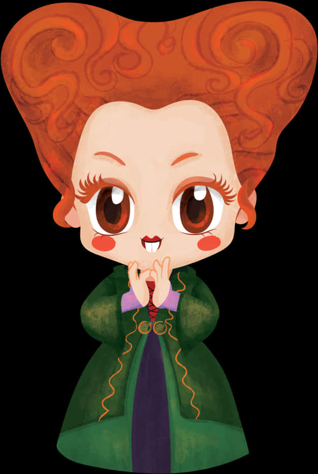 Chibi Witch na Tauhang Cartoon Character Wallpaper