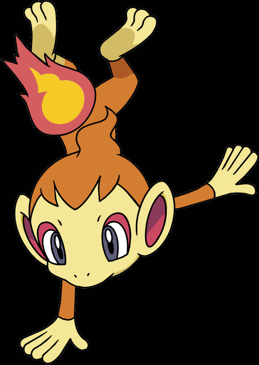 Chimchar na Naka-Hand Stand Wallpaper