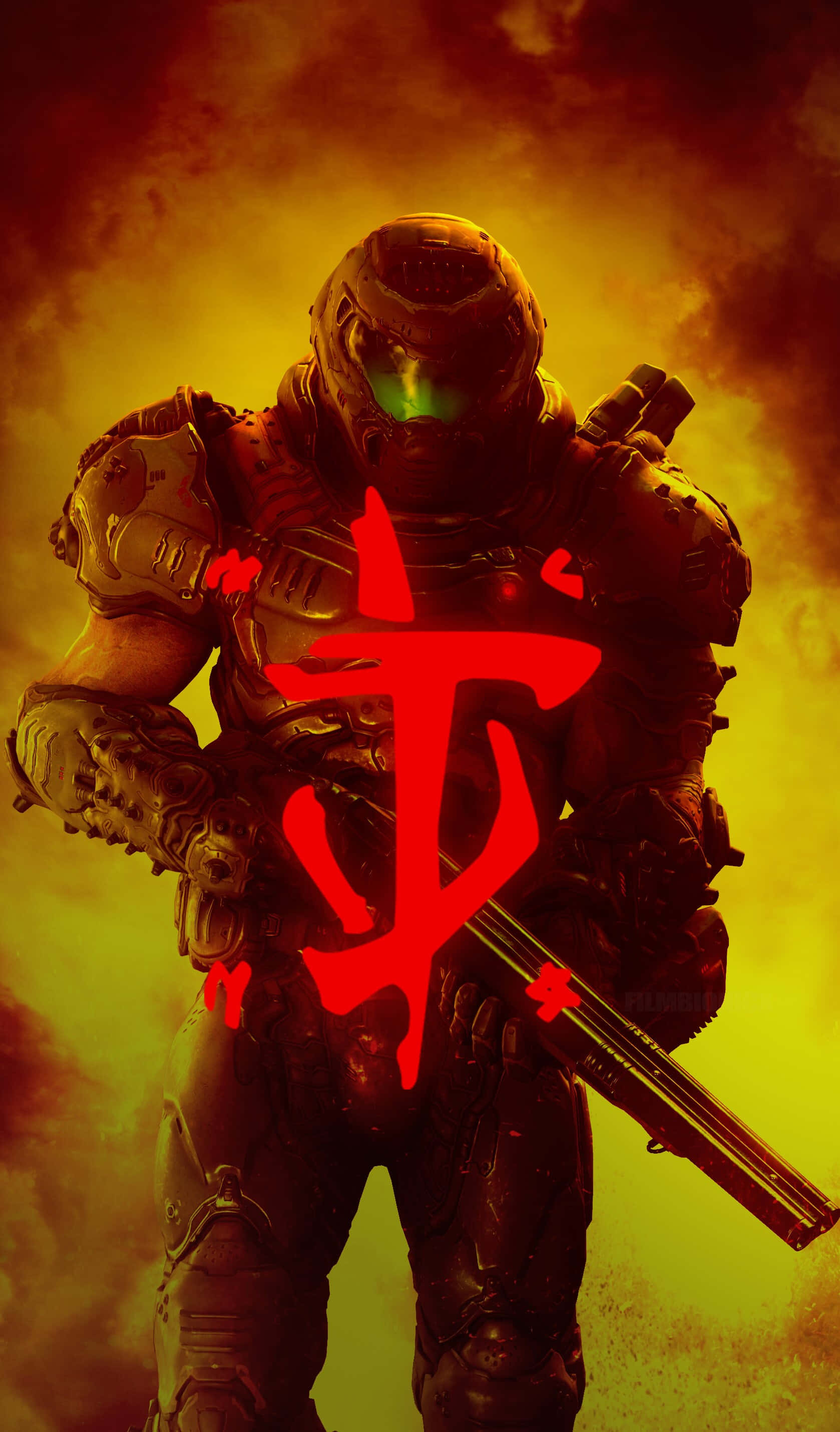 Chinese Letter Pixel 3xl Doom Background Wallpaper