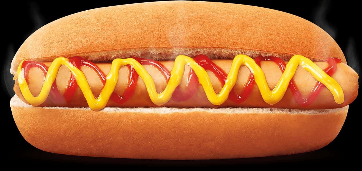 Classic Hot Dog na may Mustard at Ketchup Wallpaper