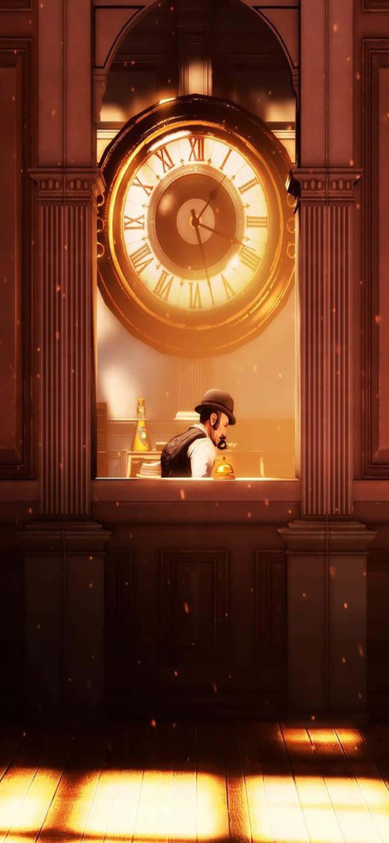 Clock iPhone Xs Max Bioshock Infinite Background Wallpaper